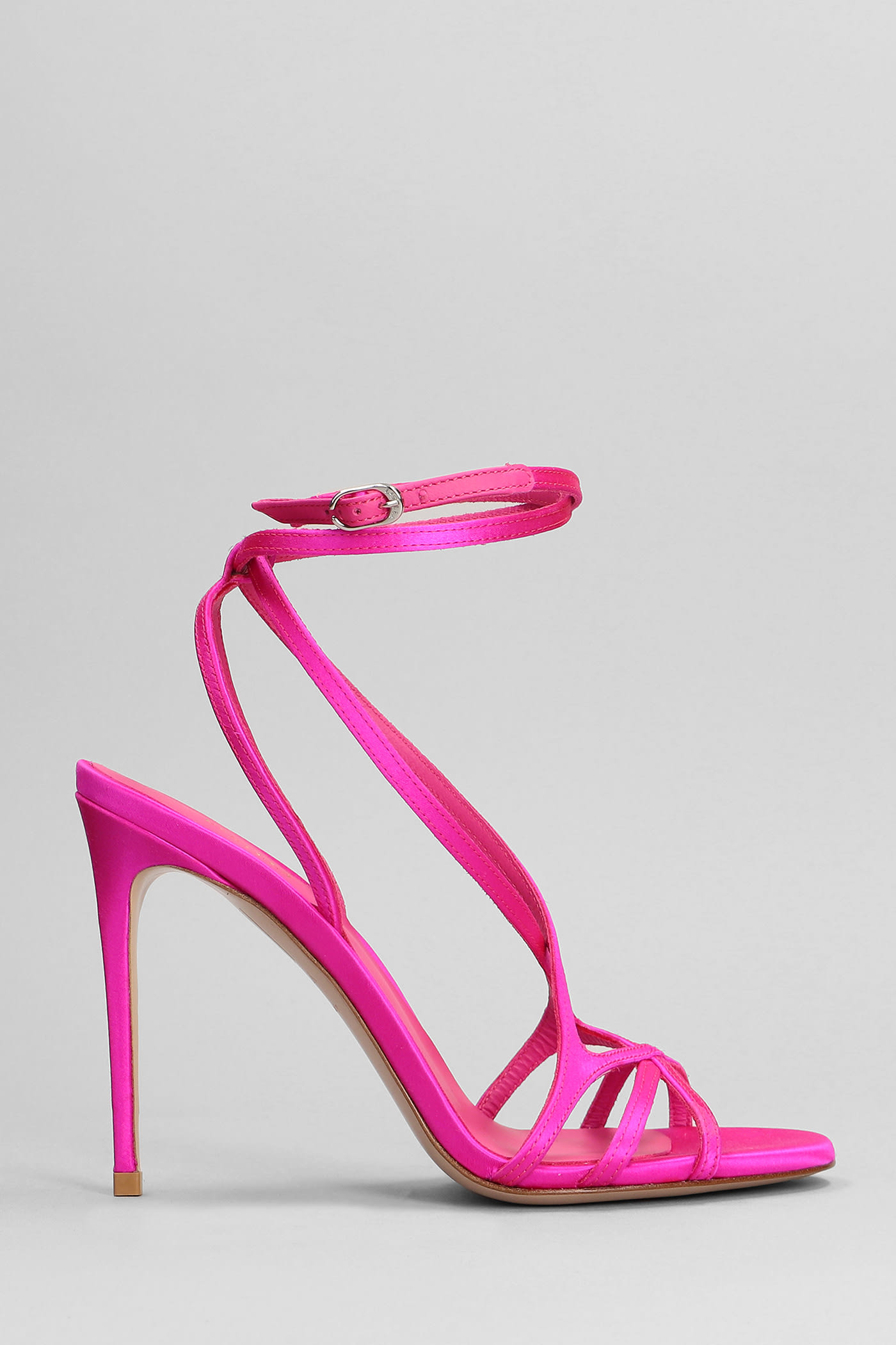 LE SILLA BELEN SANDALS IN FUXIA SATIN