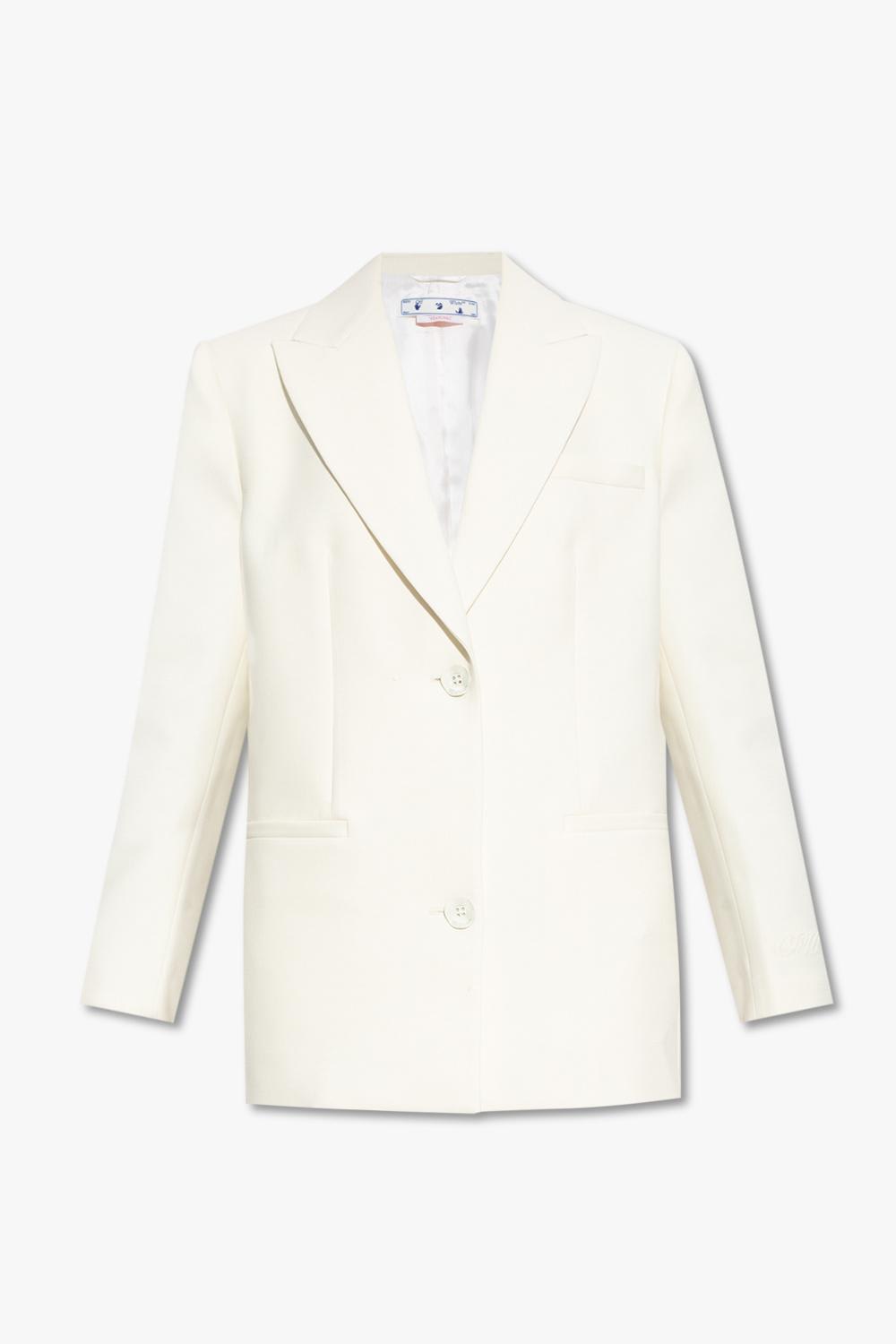 Shop Off-white Single-breasted Blazer In Bianco