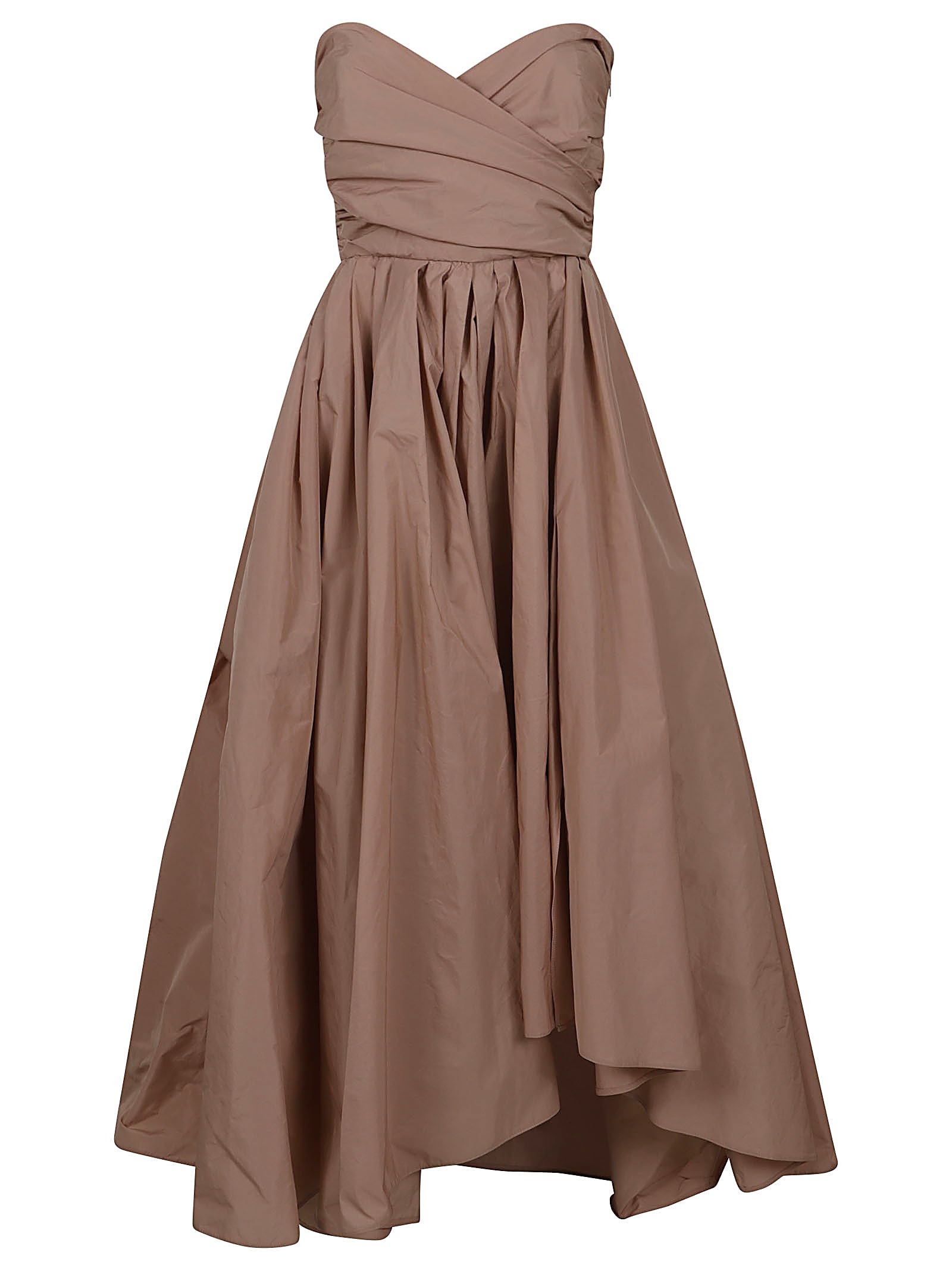 Pinko Strapless Taffeta Dress With Sweetheart Neckline In Rosa Cammeo