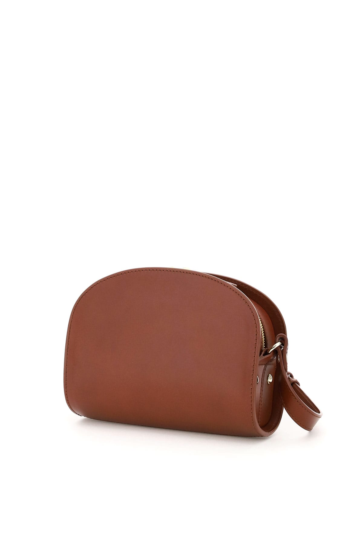 Shop Apc Demi-lune Mini Crossbody Bag In Noisette (brown)