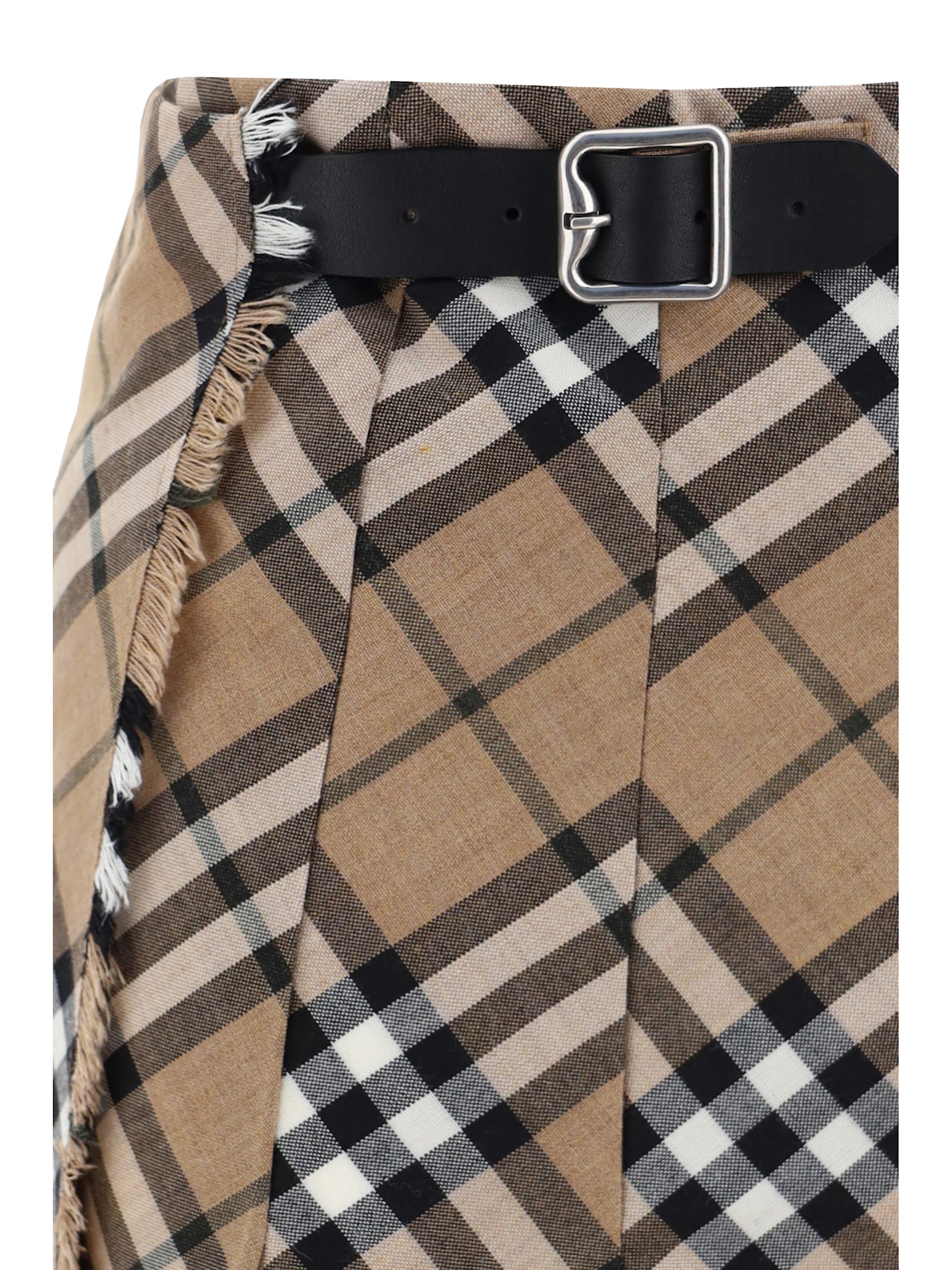 Shop Burberry Mini Skirt In Linden Ip Check