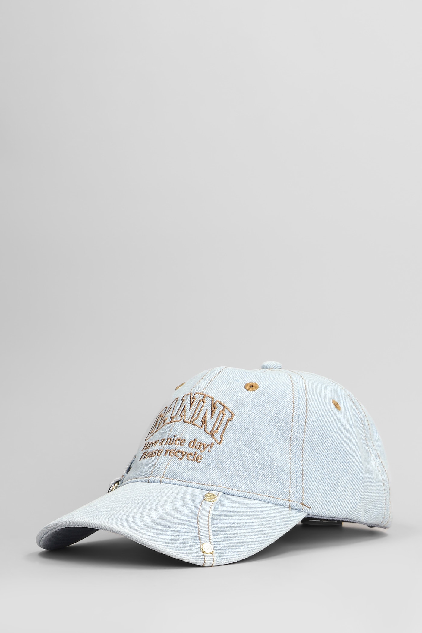 Ganni Hats In Blue Cotton In Blu
