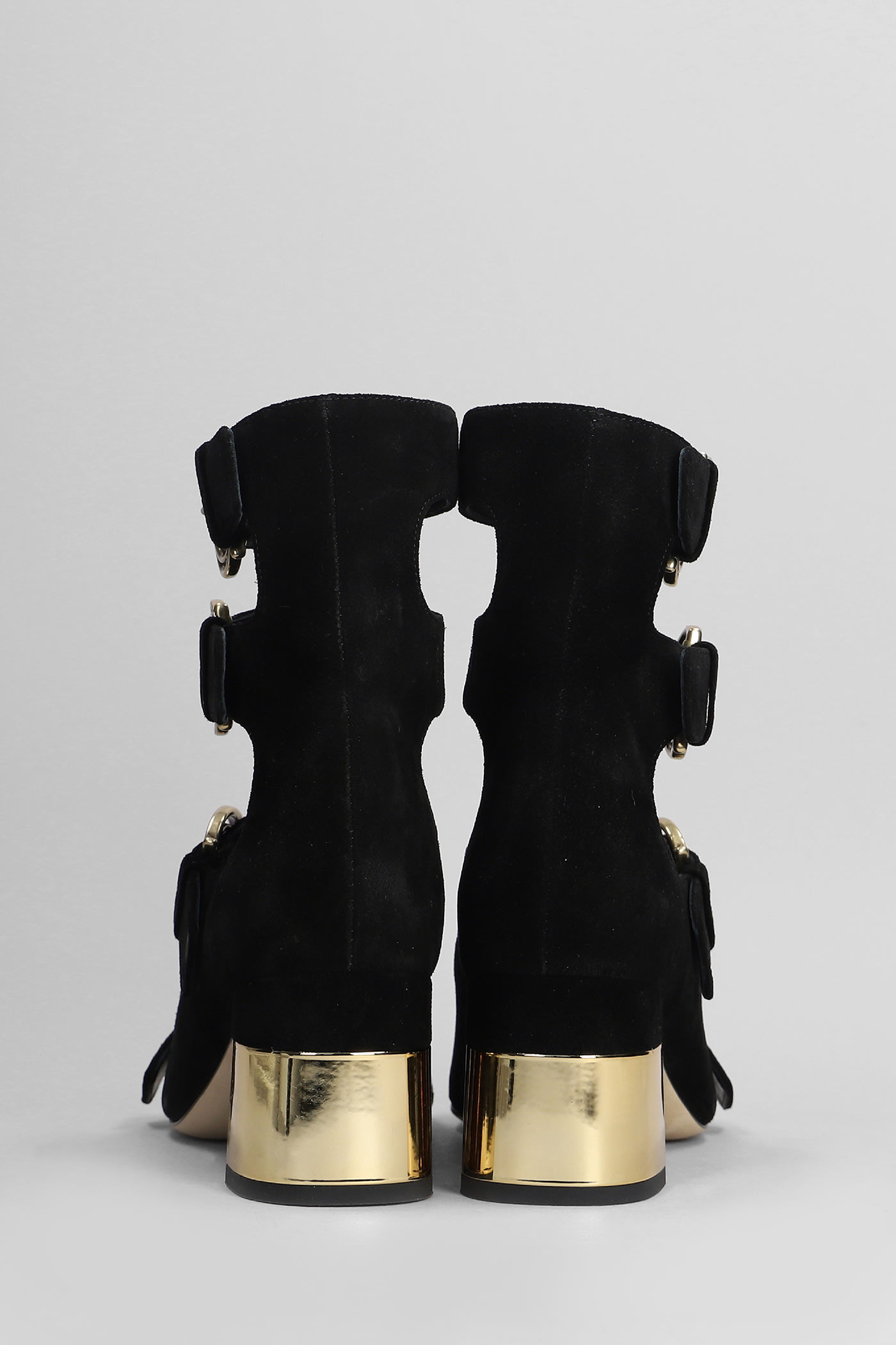 Shop Chloé Alize Sandals In Black Suede