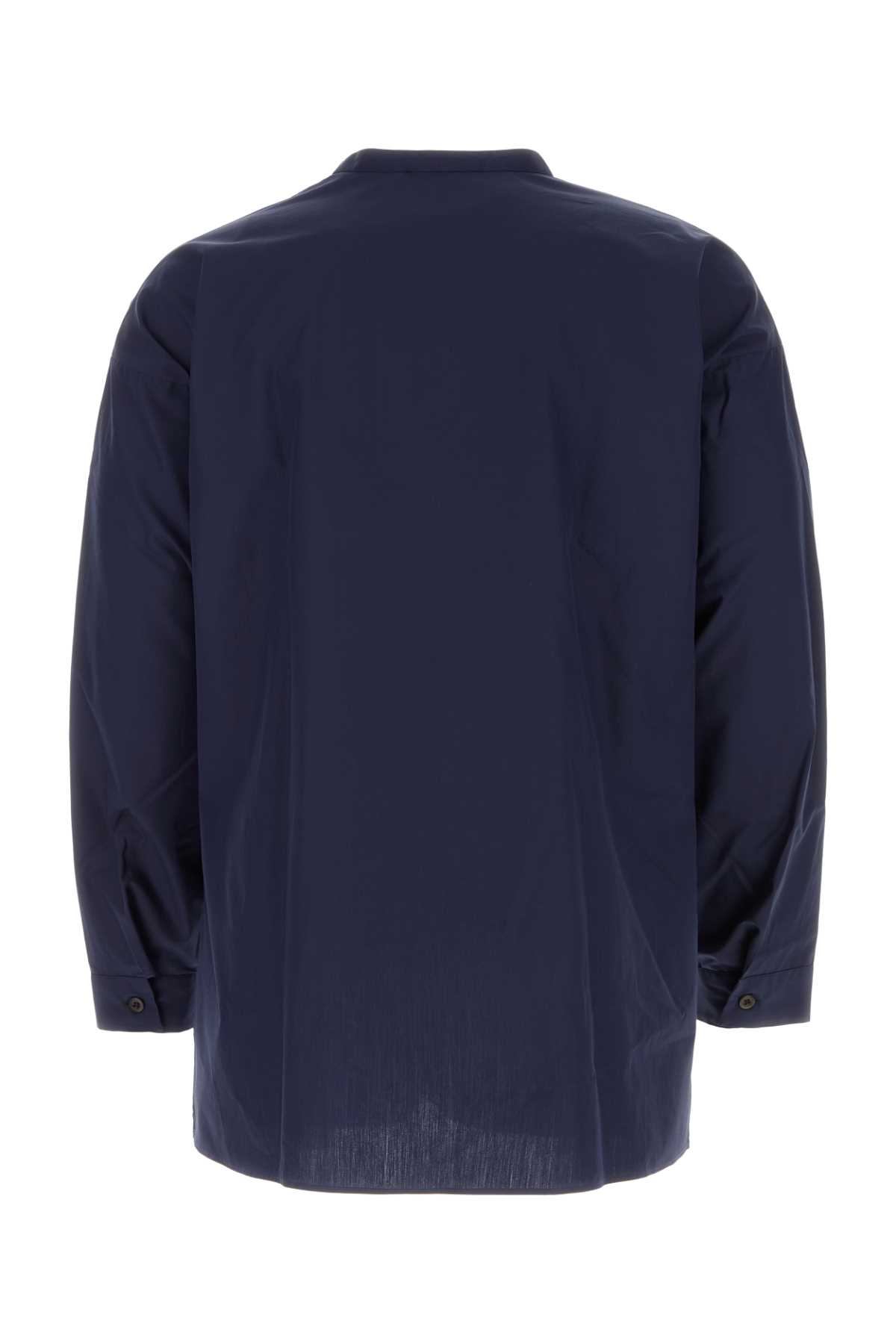 Prada Navy Blue Poplin Oversize Shirt In F0008
