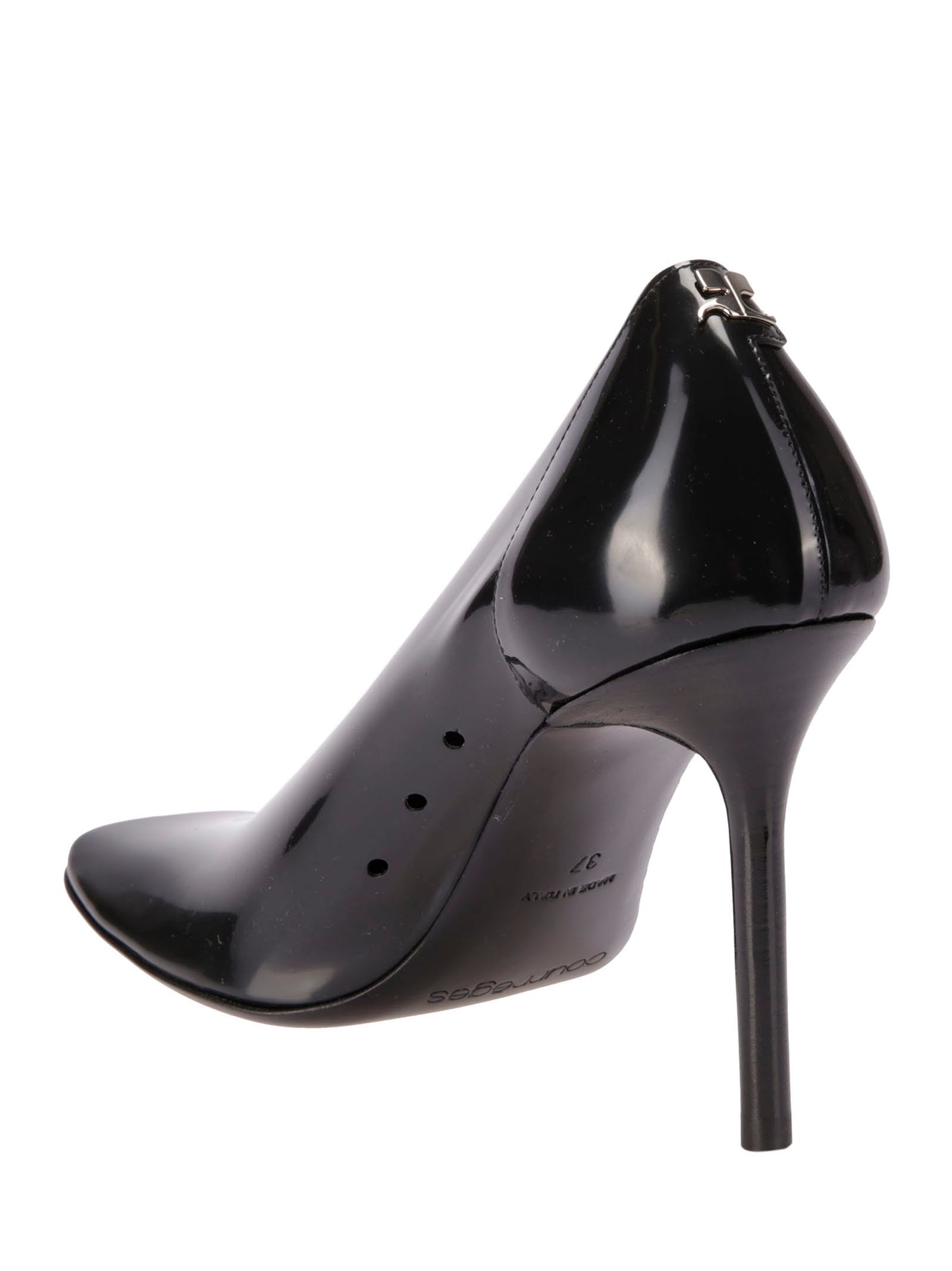 Shop Courrèges Nude Translucent Stilettos In Black