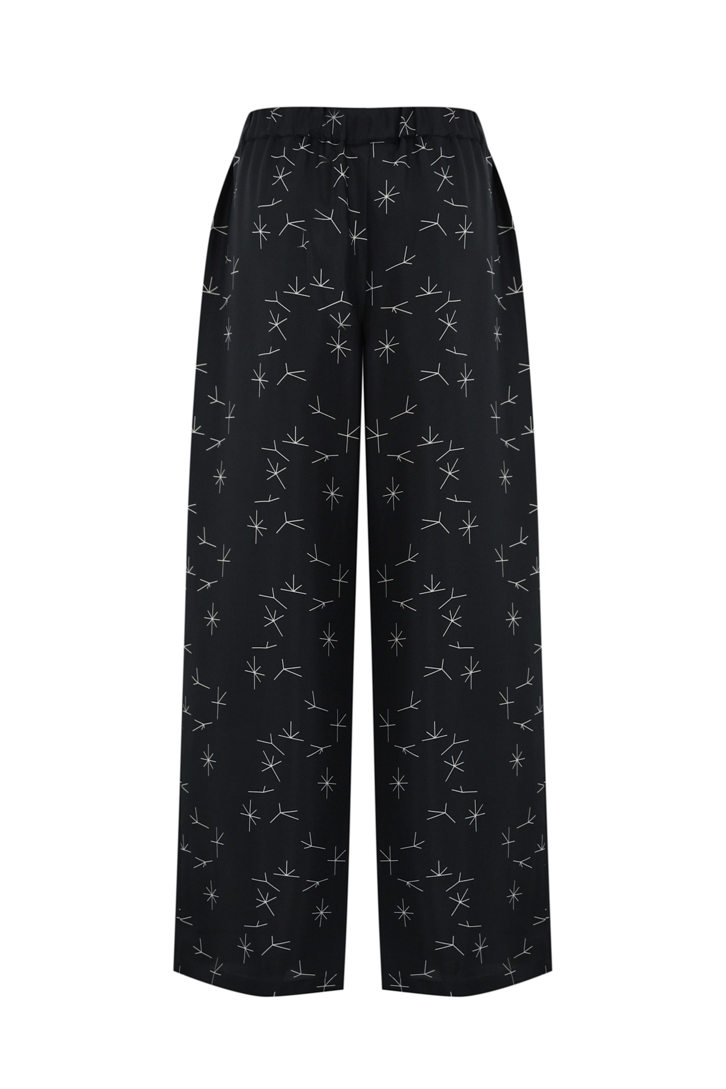 Max Mara Boa Trousers In Printed Silk Twill In Blu