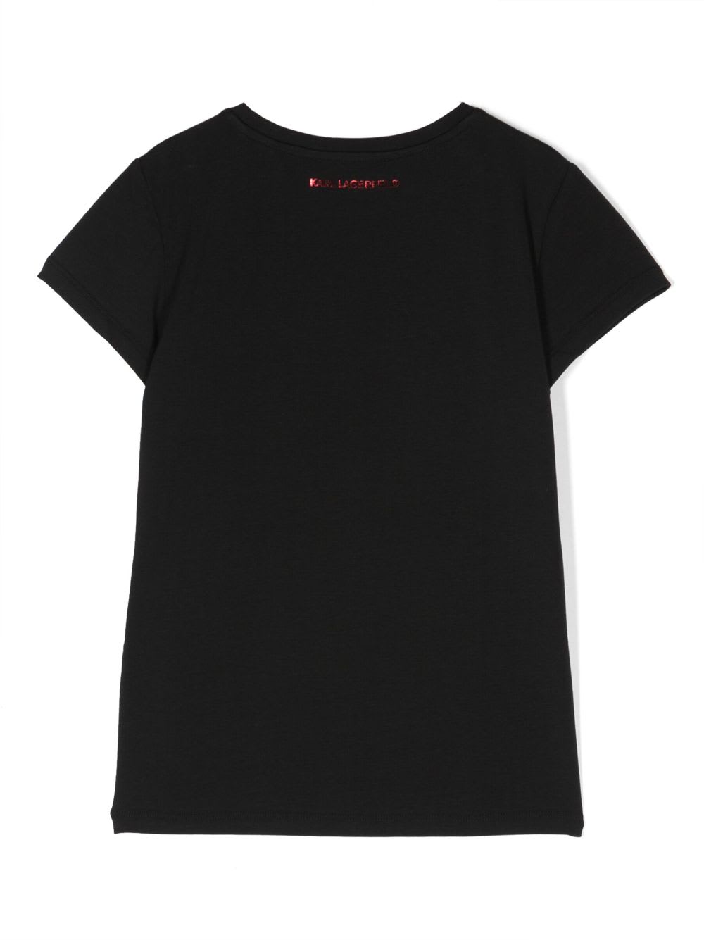 Shop Karl Lagerfeld T-shirt Nera In Cotone E Modale Bambina In Nero