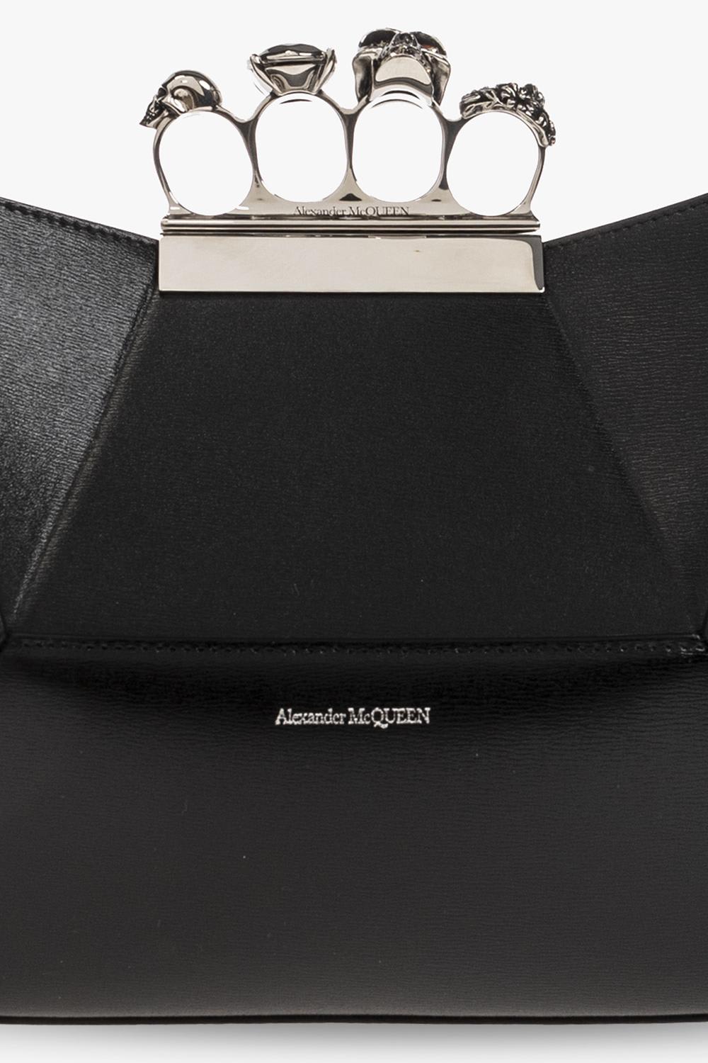 Shop Alexander Mcqueen The Jewelled Hobo Handbag In Black