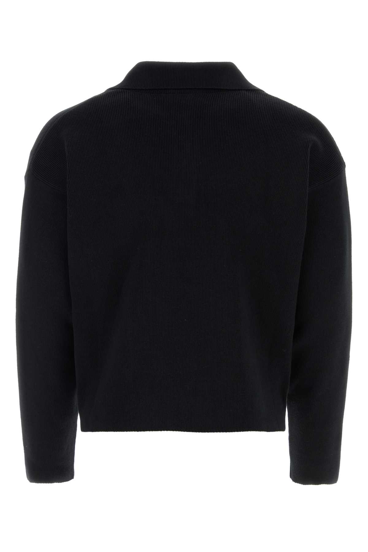 Shop Ami Alexandre Mattiussi Black Stretch Wool Blend Sweater