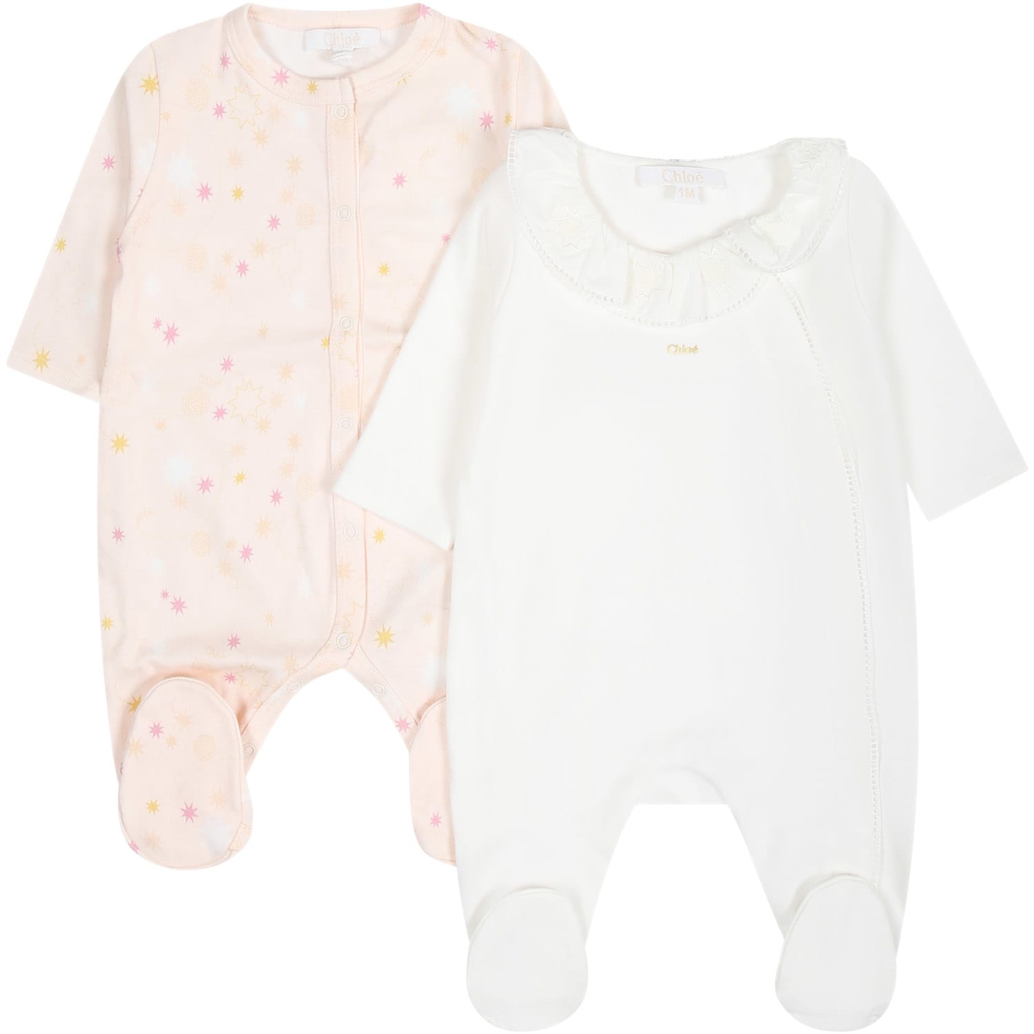 Shop Chloé Multicolored Set For Baby Girl In Rosa