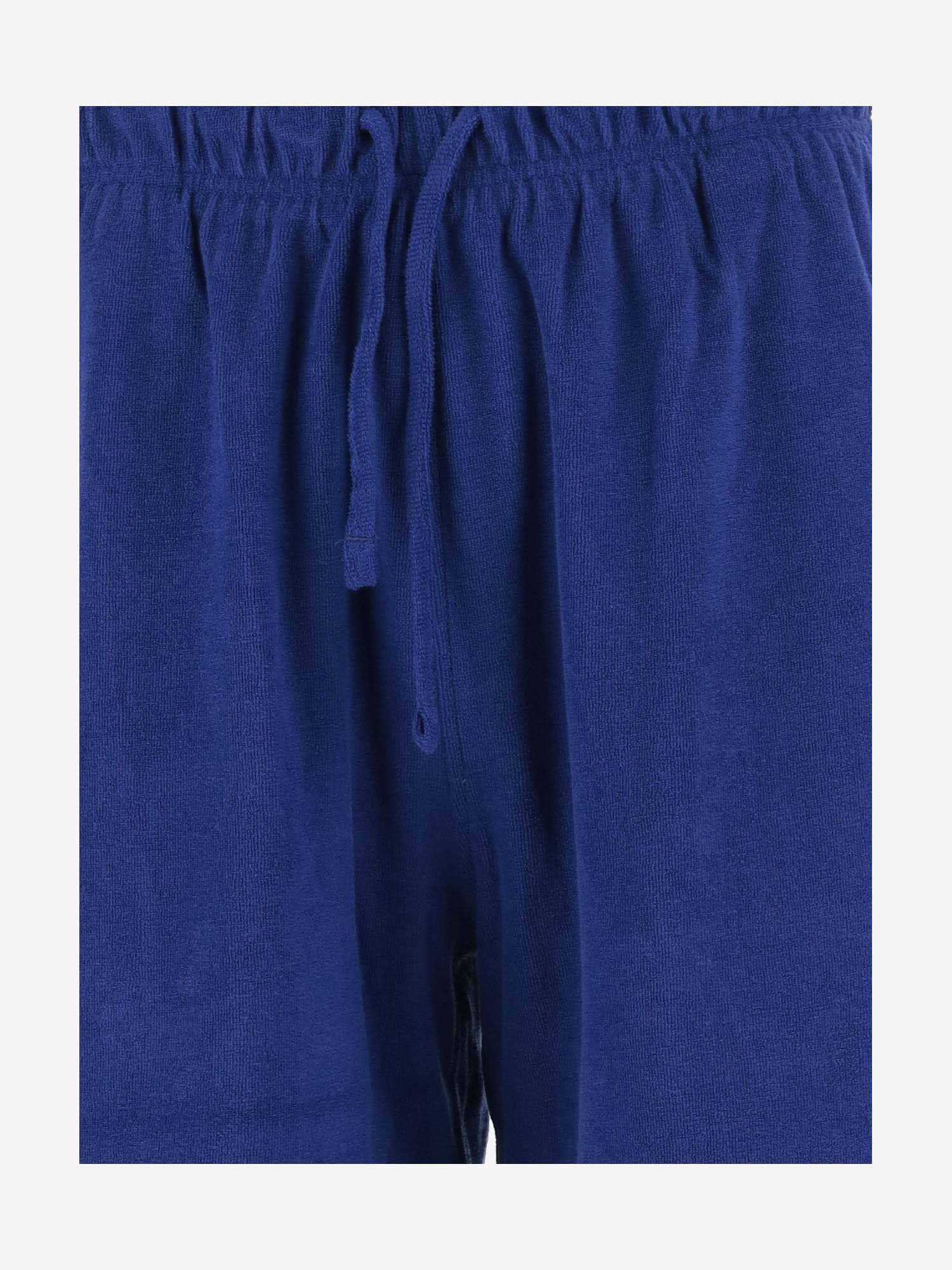 Shop Burberry Cotton Terry Short Pants In Blue