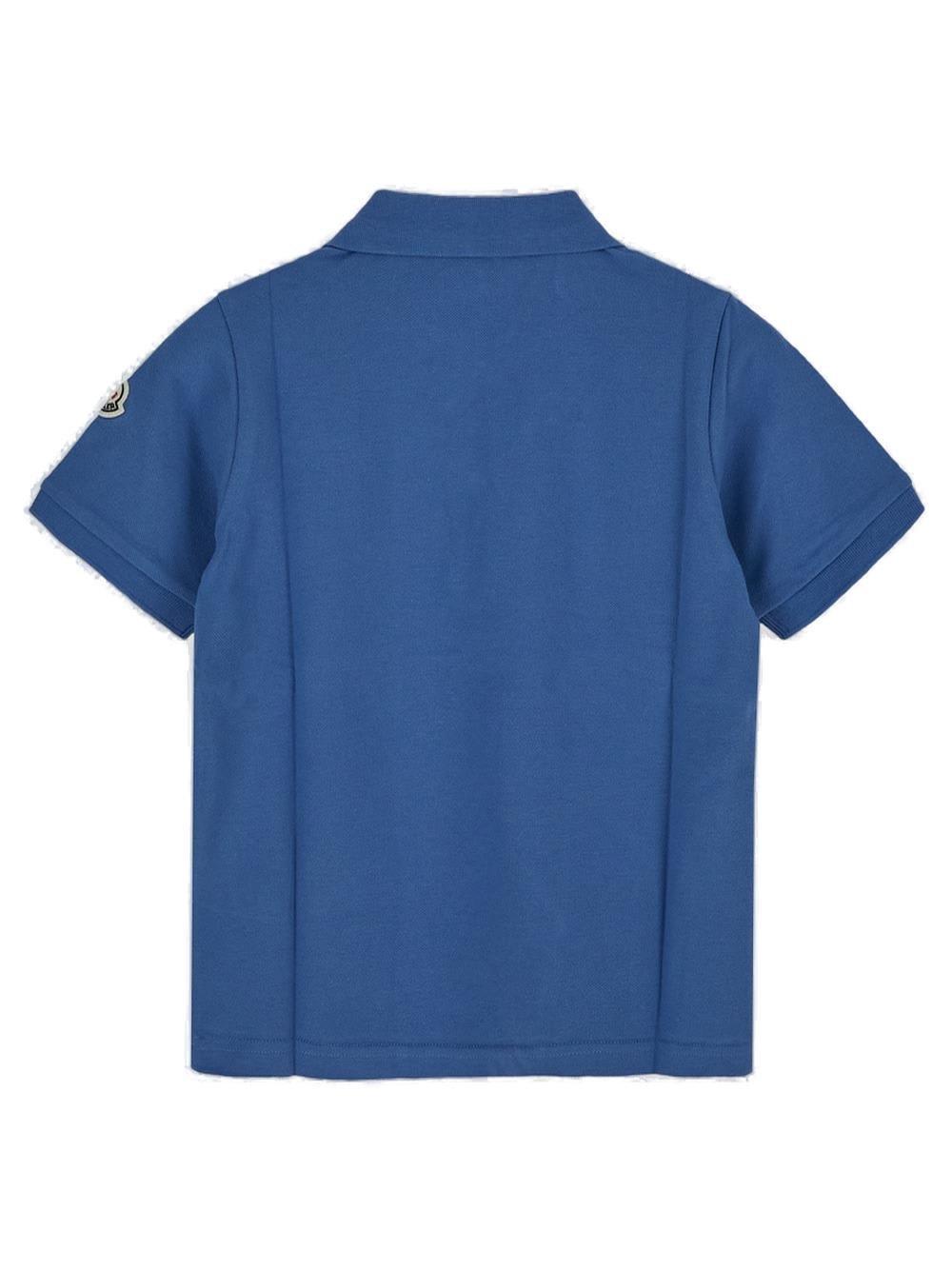 Shop Moncler Logo Detailed Short Sleeved Polo Shirt