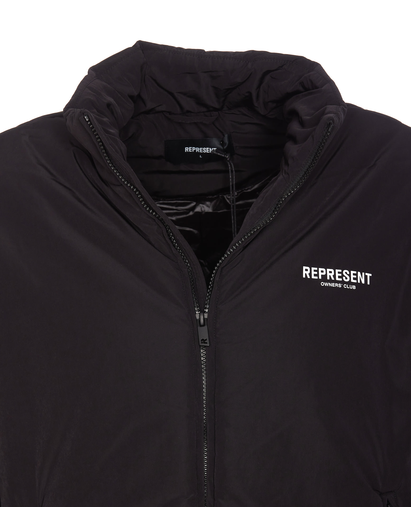 Shop Represent Owners Club Puffer Jacket In Black