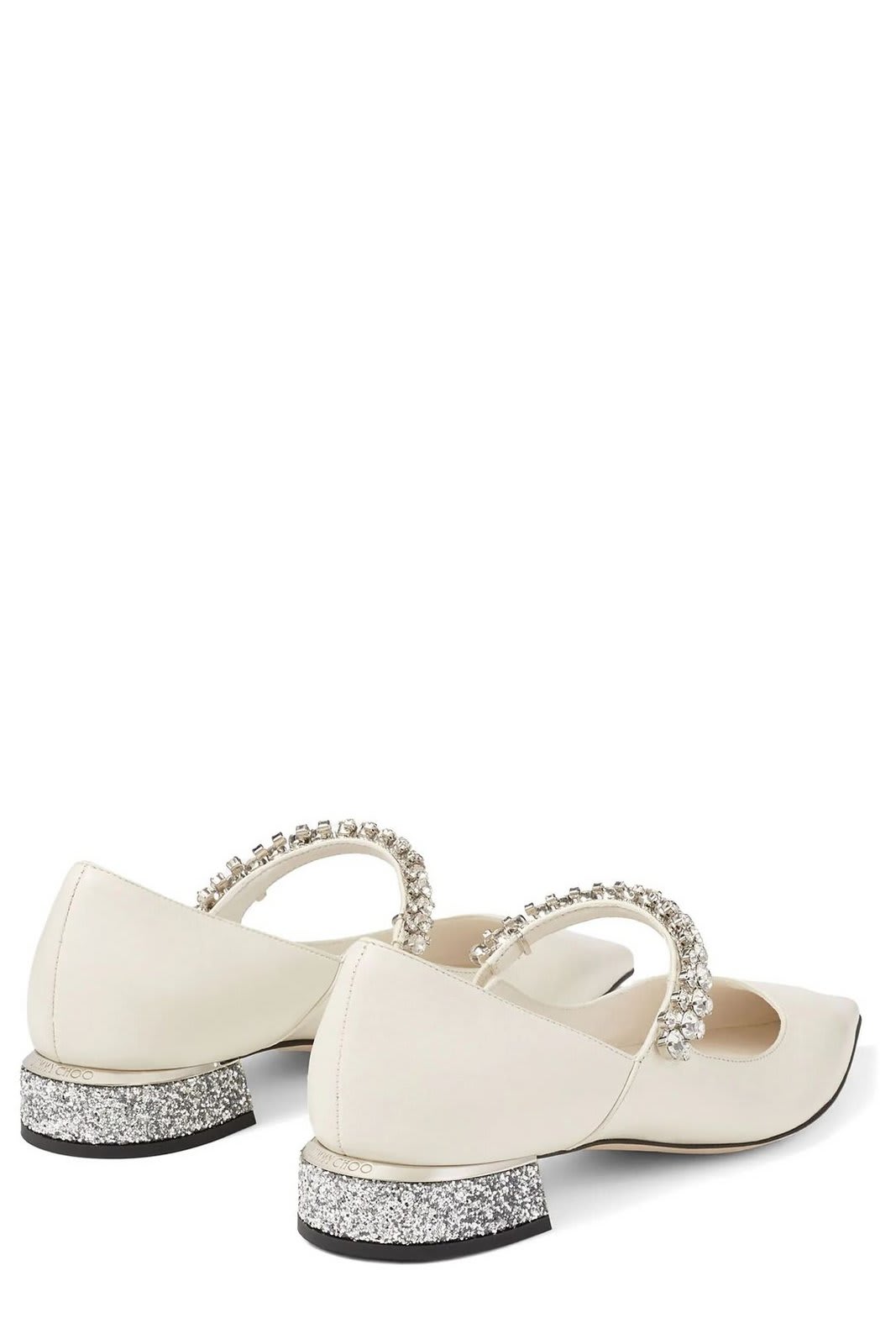 Shop Jimmy Choo Bing Glittery Flat Shoes In Yellow Cream