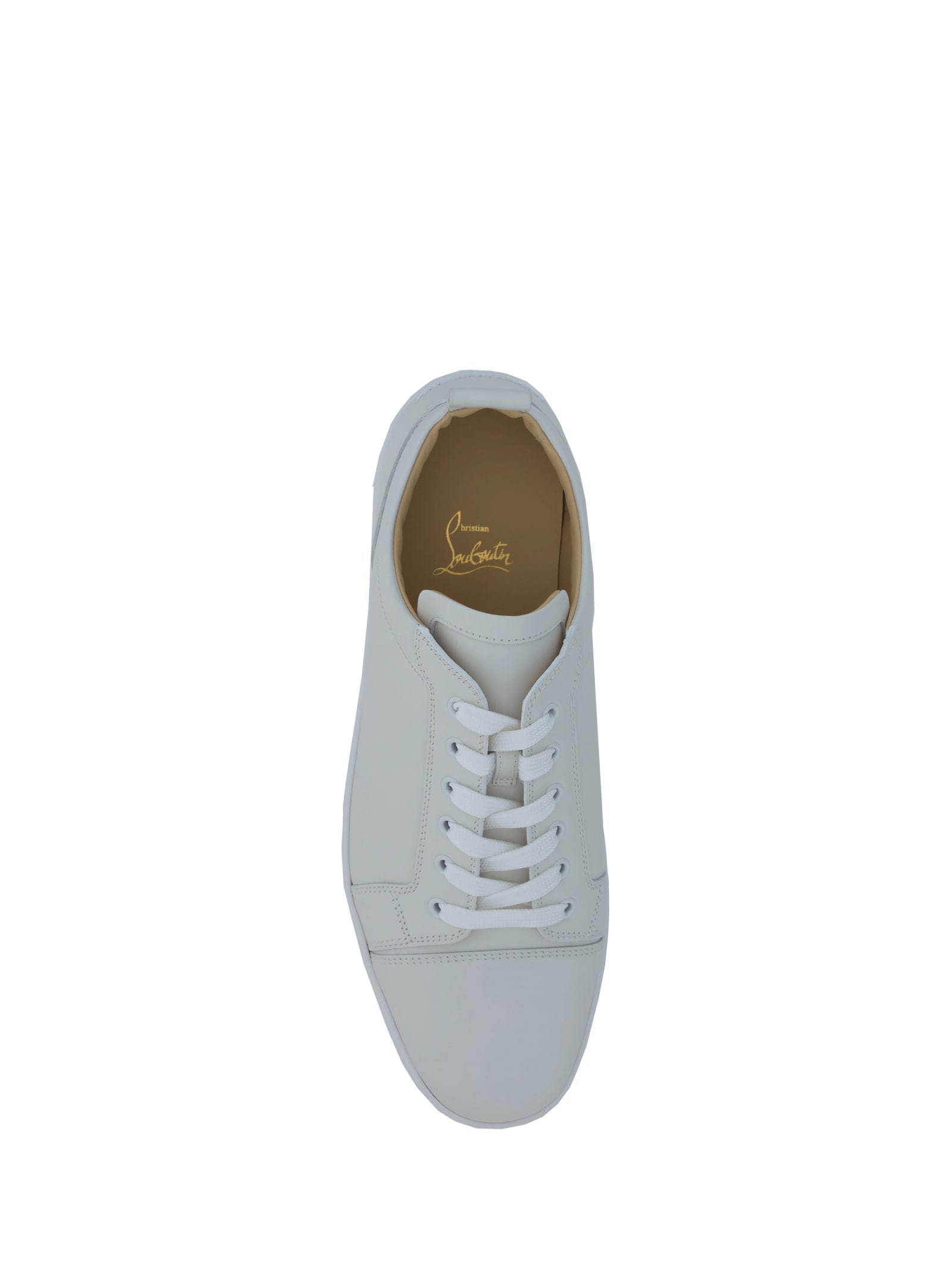 Shop Christian Louboutin Louis Junior Flat Sneakers In White