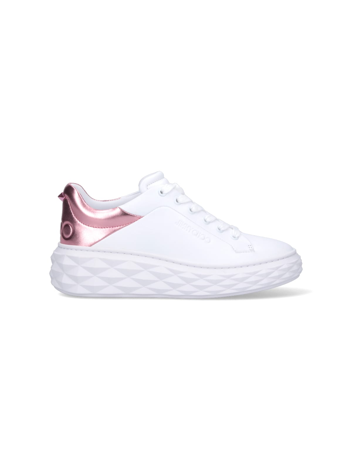 Shop Jimmy Choo Diamond Maxi Sneakers In White