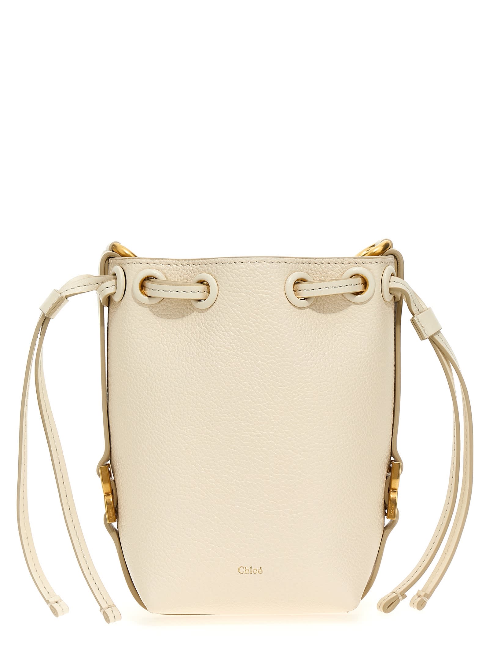 Shop Chloé Marcie Bucket Bag In Misty Ivory