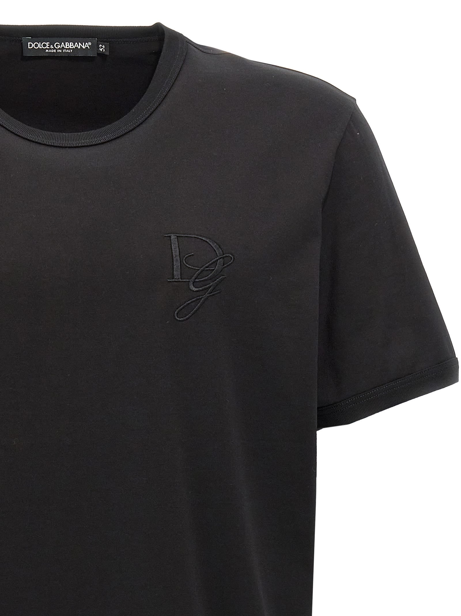 Shop Dolce & Gabbana Logo Embroidery T-shirt In Black