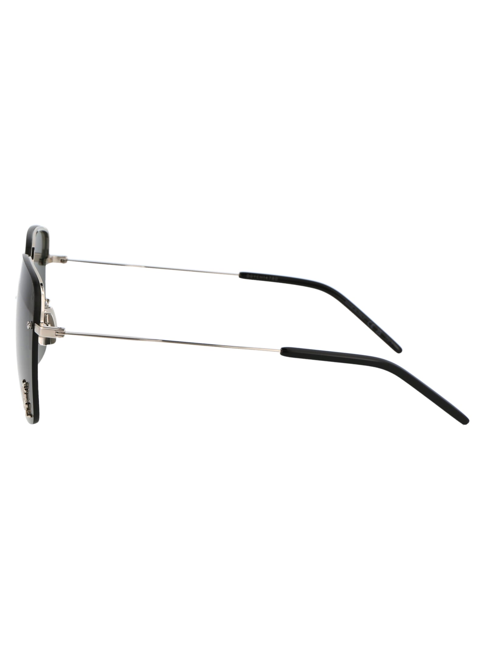 Saint Laurent Silver Silver Grey Metal Sunglasses