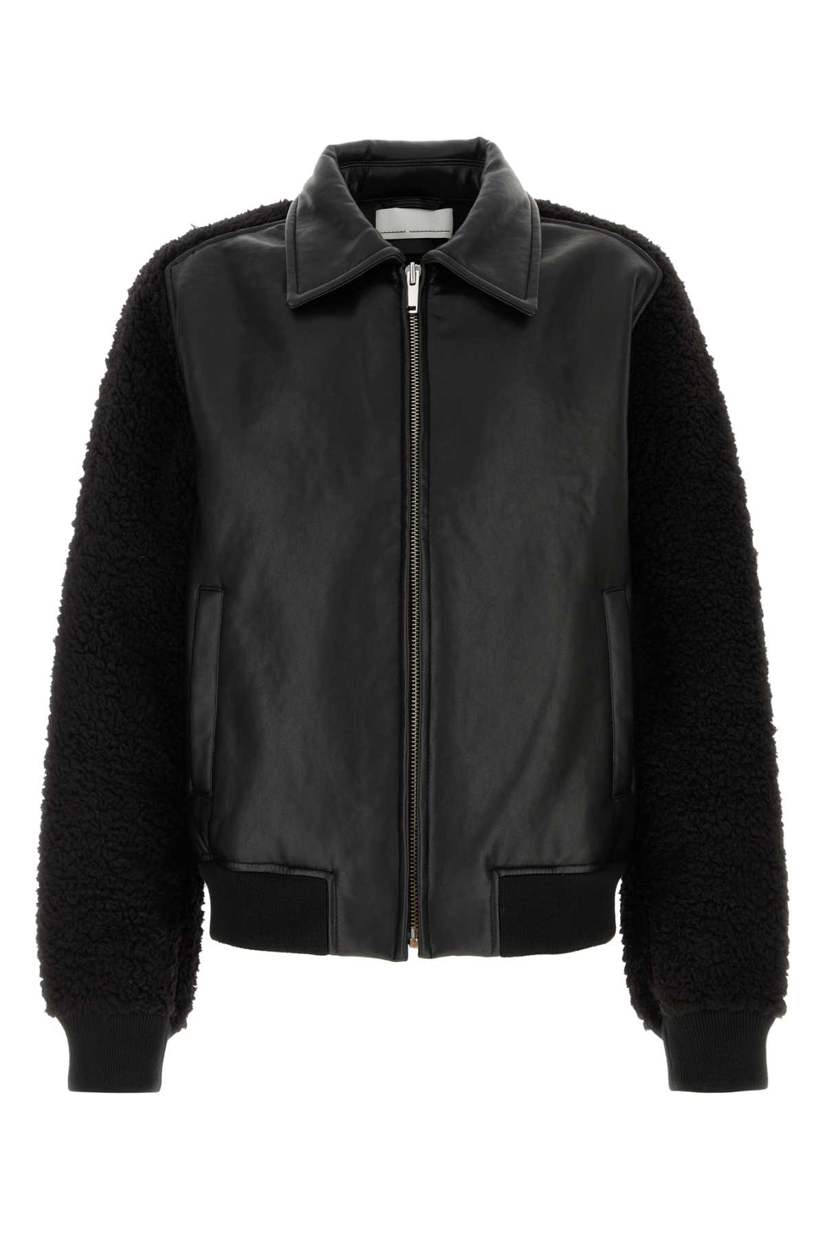 Black Synthetic Leather Jacket