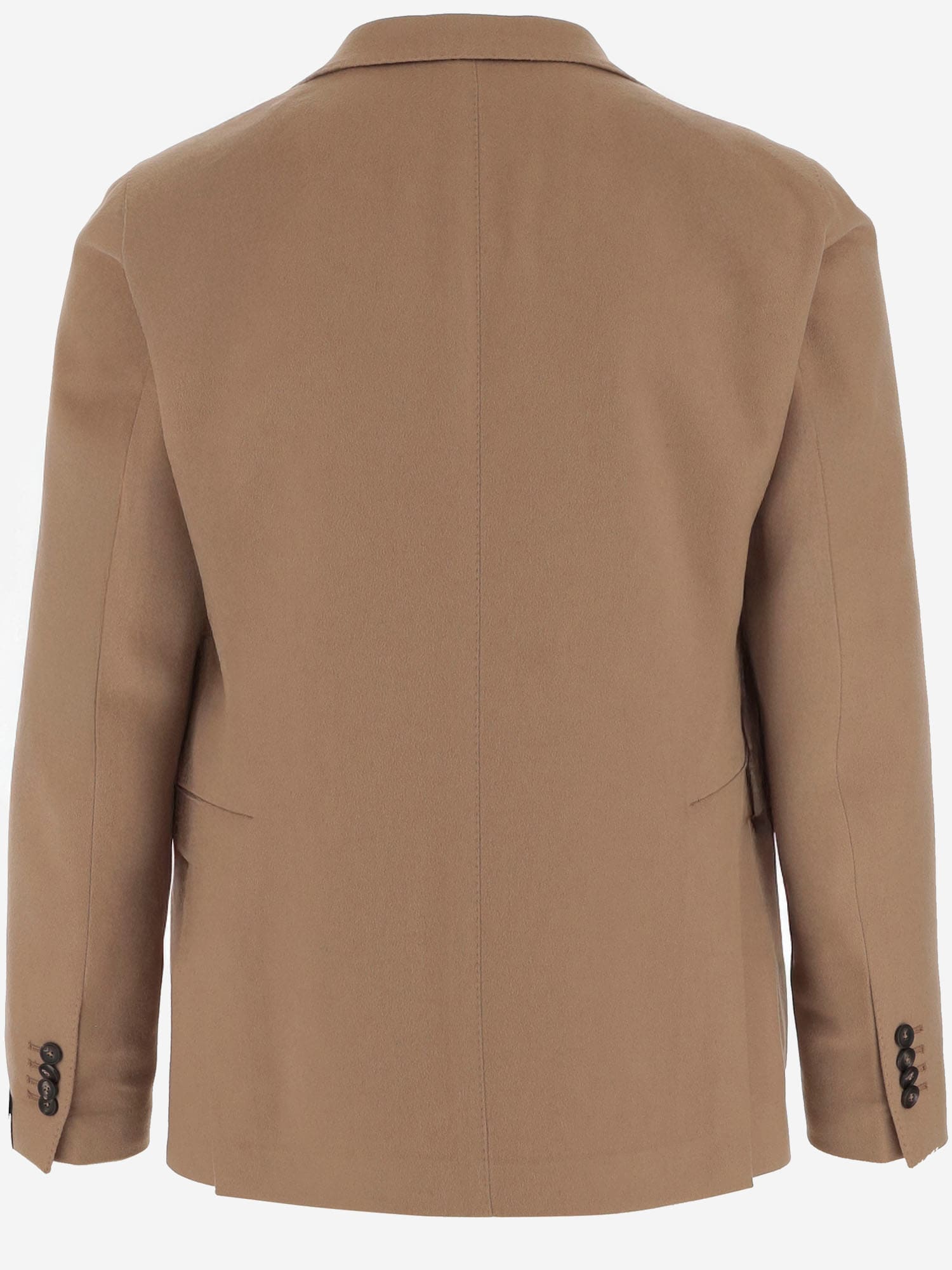 Tagliatore Single-breasted Cashmere Jacket In Brown
