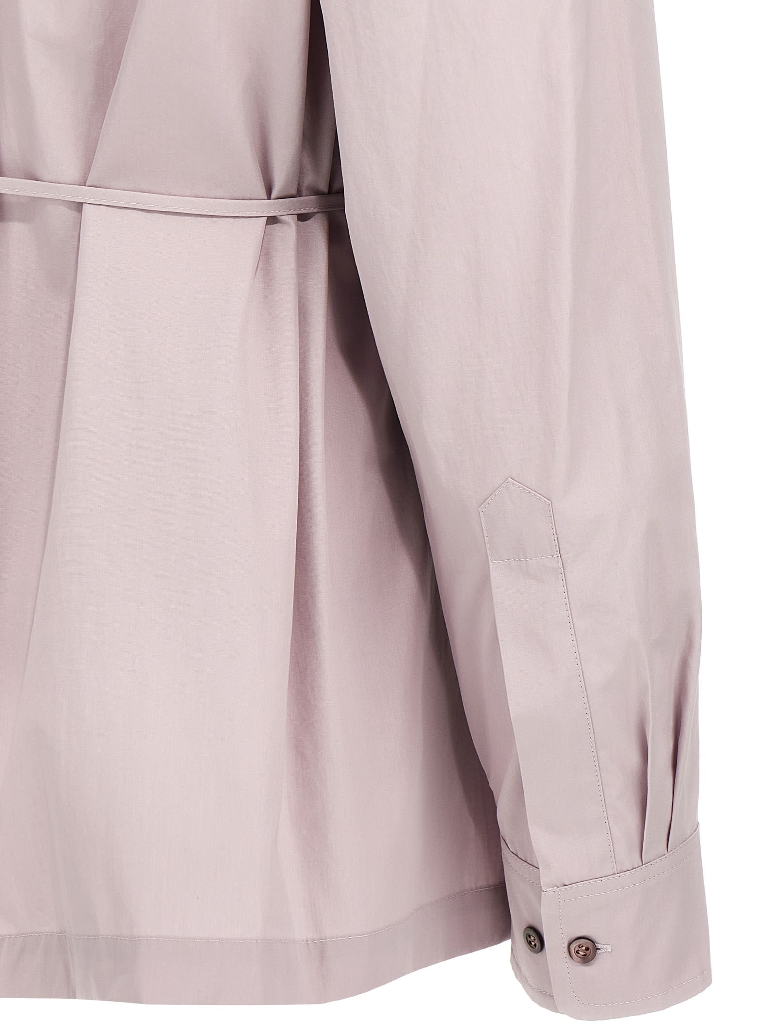 Dries Van Noten Wrap Design Shirt With Pleated Back In Pink