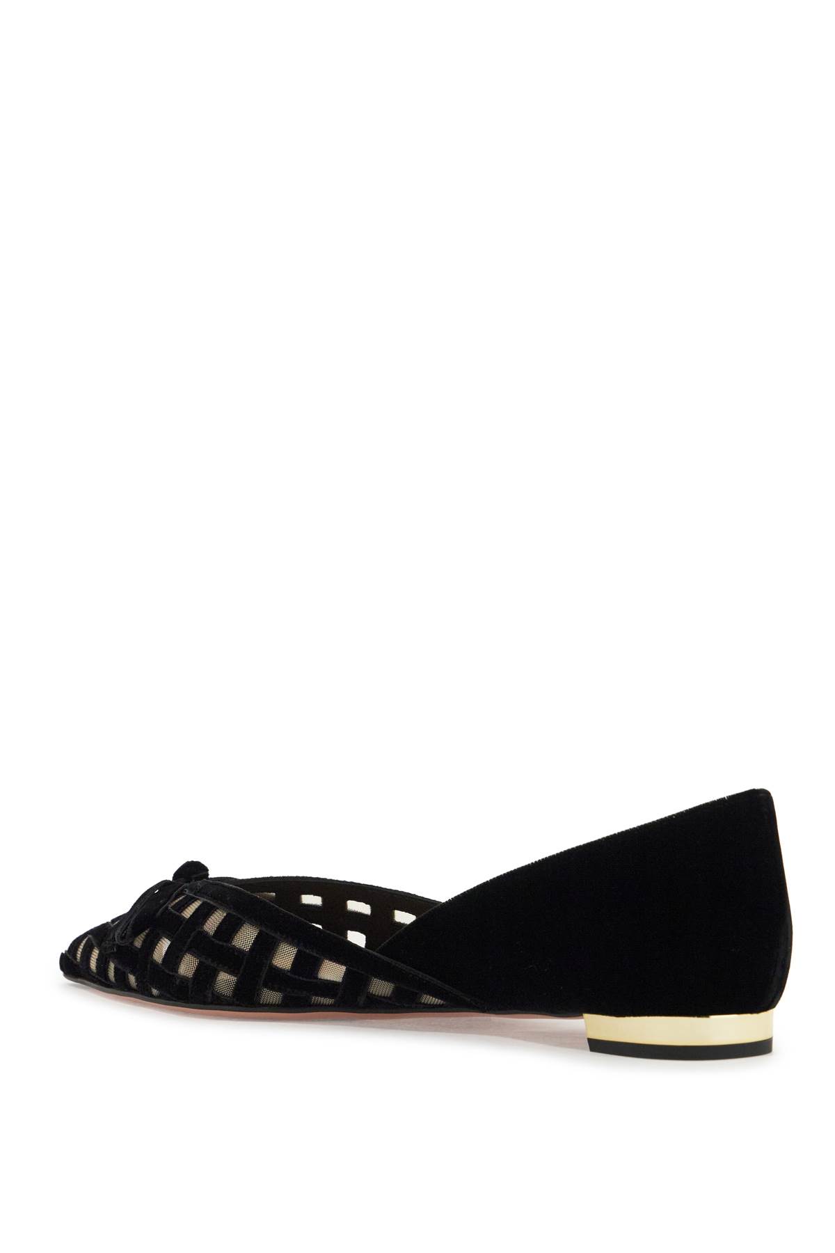 Shop Aquazzura Romantic Ballet Flats Made Of In Black (black)