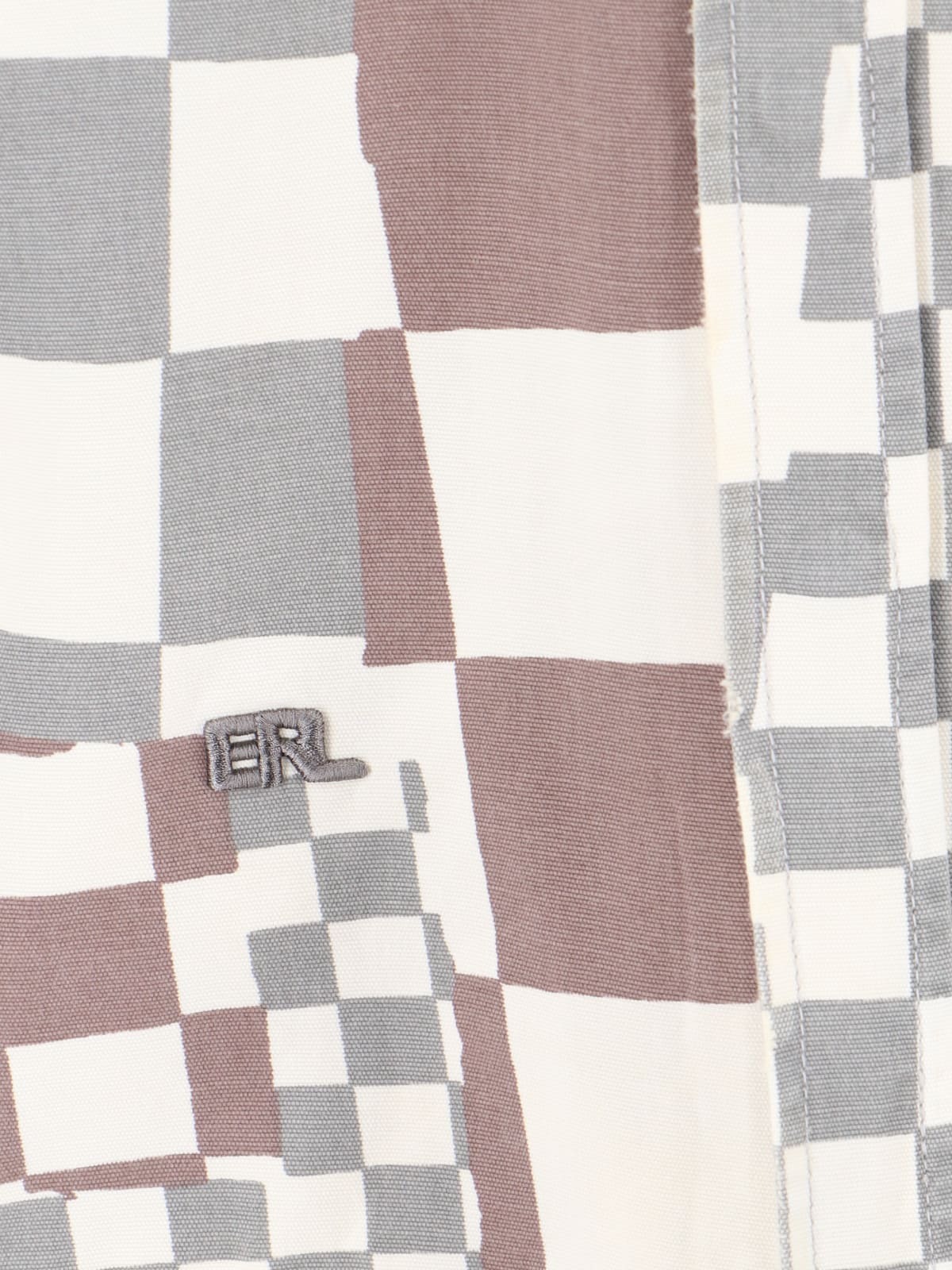 Shop Erl Patchwork Shirt In Gray