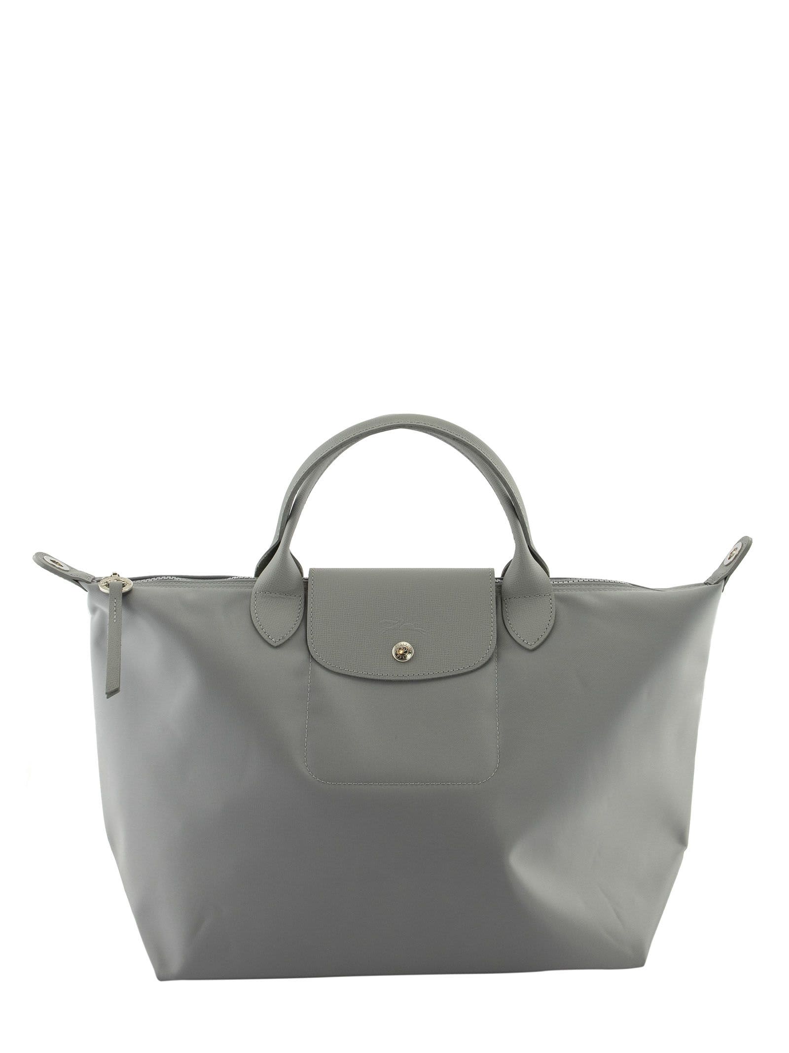 Longchamp Le Pliage Néo Top-handle M In Light Grey | ModeSens