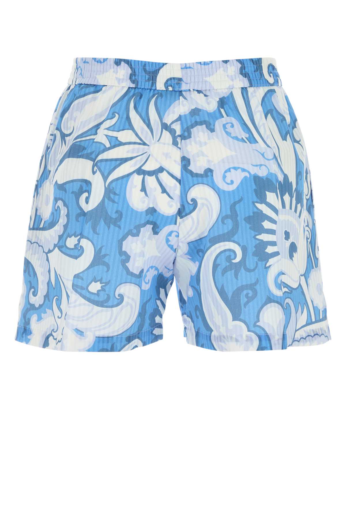 Etro Watercolor Paisley Cotton Shorts In X0888