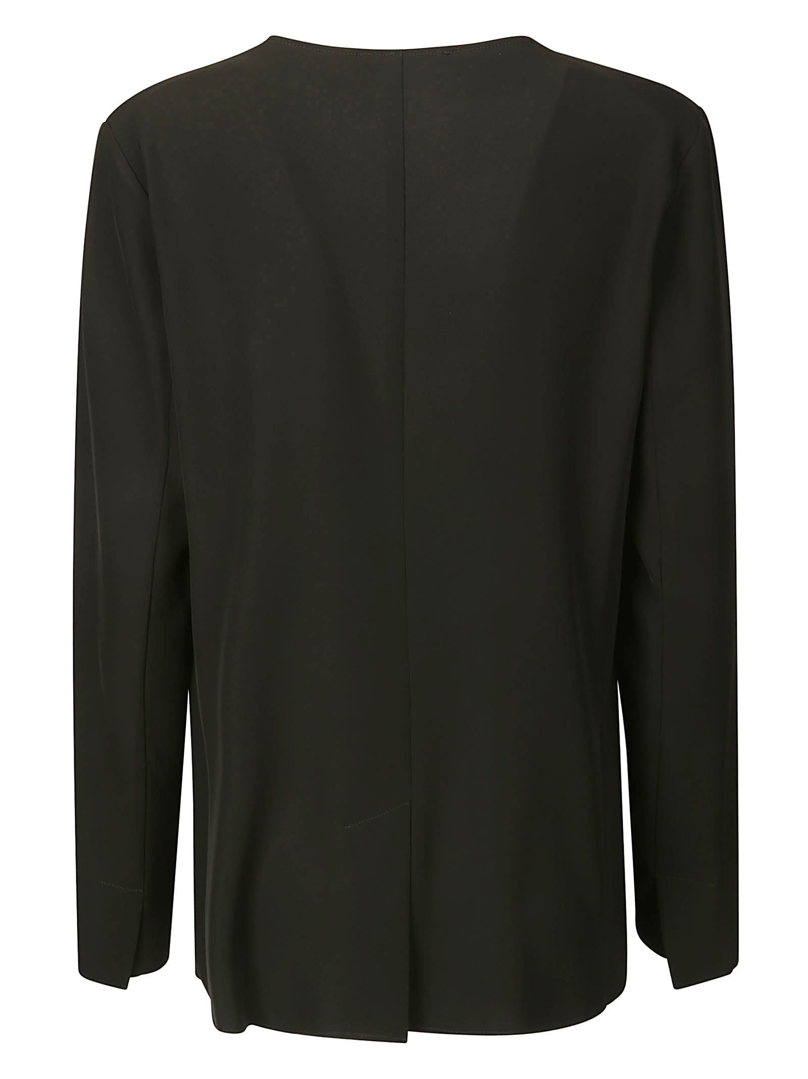 Shop Stefano Mortari Crepe Jacket - 1 Button In Black