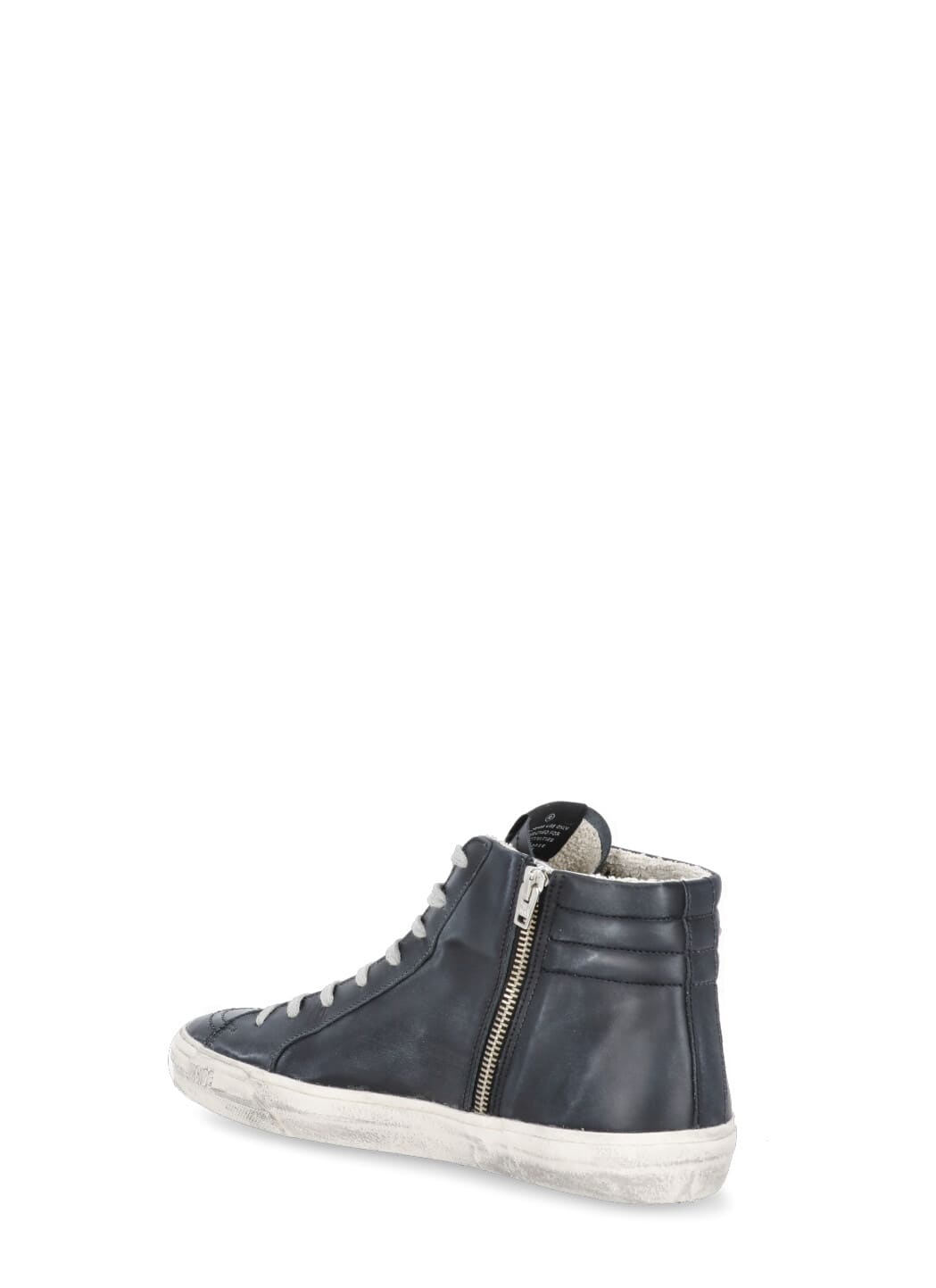 Golden Goose Slide Leather Upper Star List And W In Black
