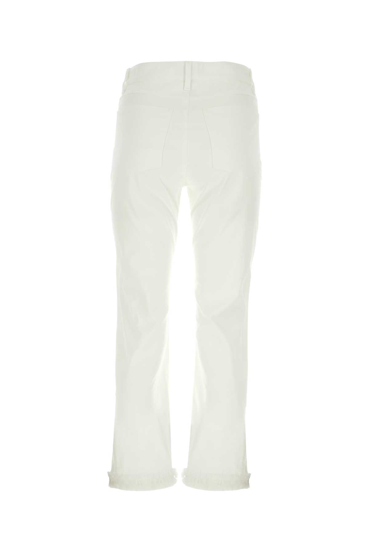 's Max Mara White Stretch Cotton Tracy Pant In 001