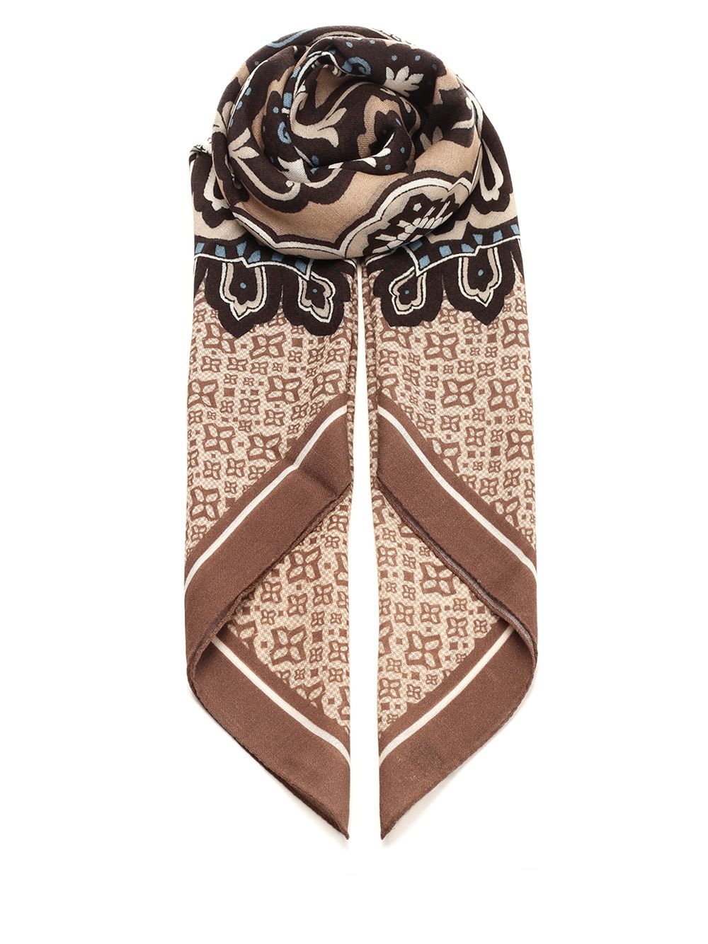 Shop Tagliatore Wool Scarf In Brown