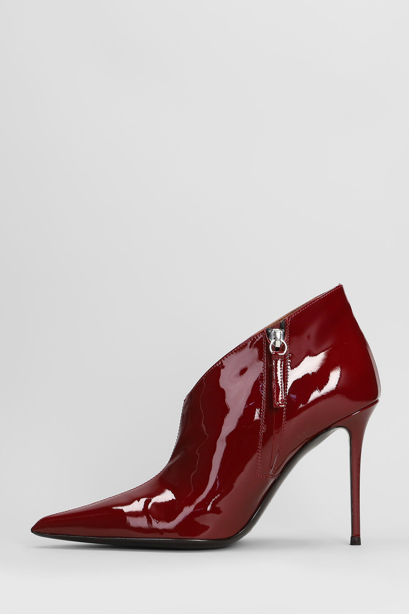 Giuseppe Zanotti Raquel 105 High Heels Ankle Boots In Bordeaux Patent Leather In Burgundy
