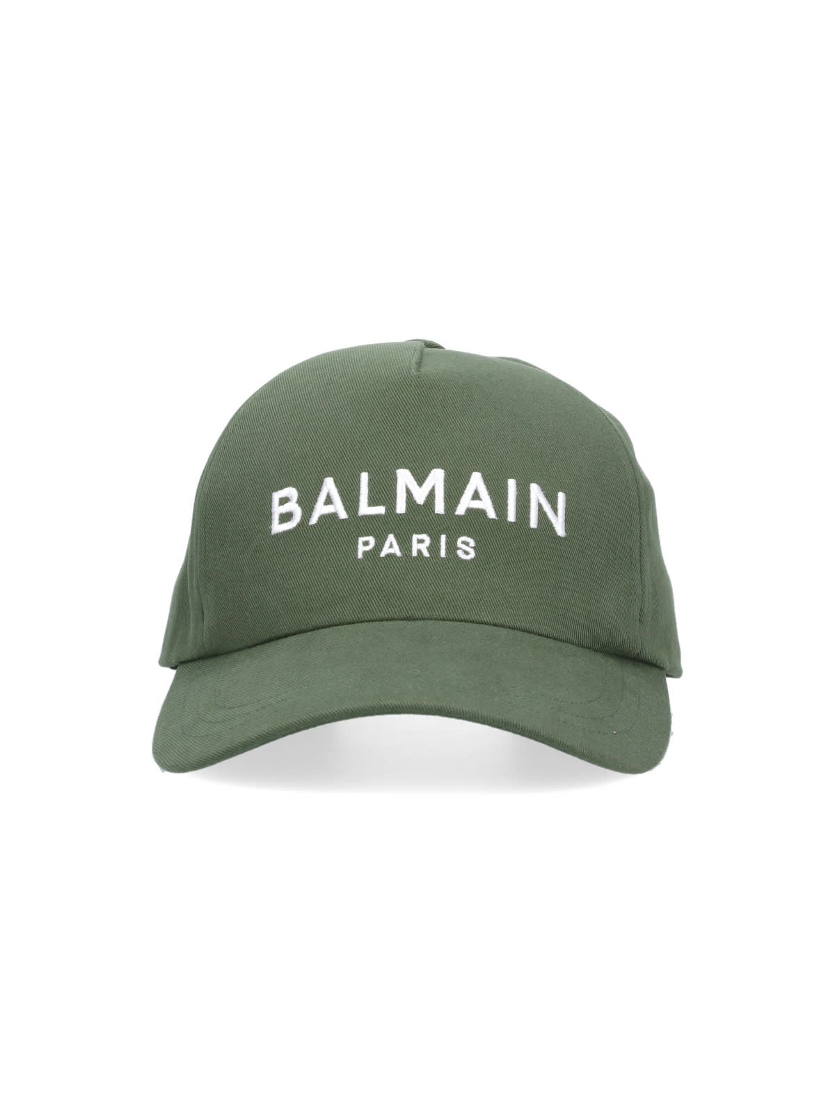 Shop Balmain Logo Baseball Cap In Green