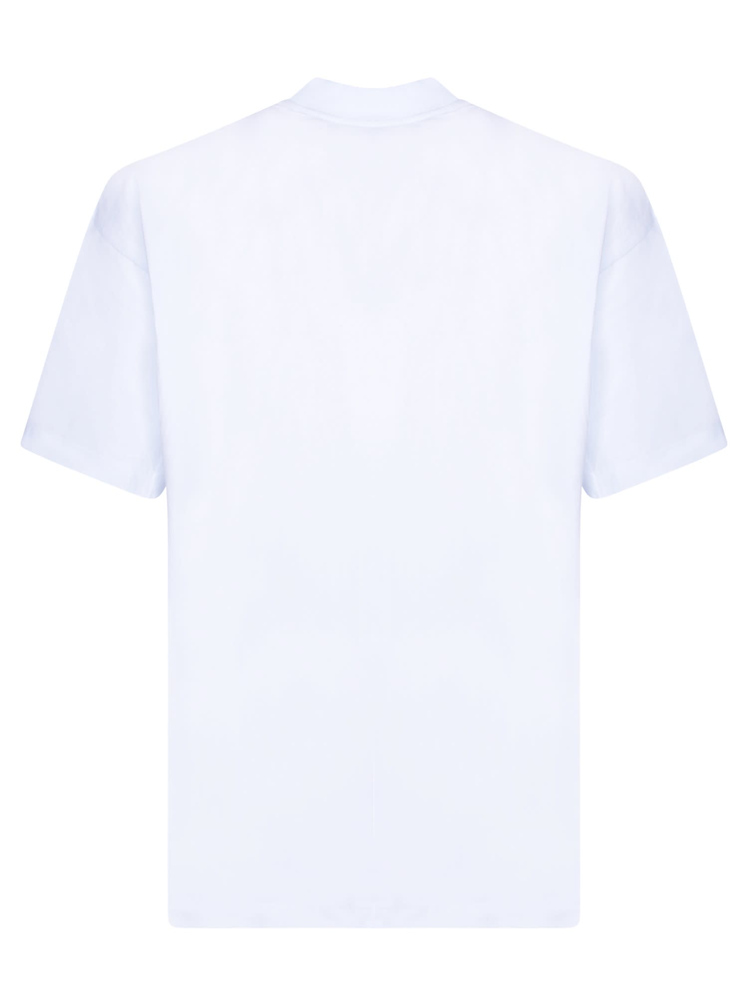 Shop Msgm Oversize Logo White Brushed T-shirt