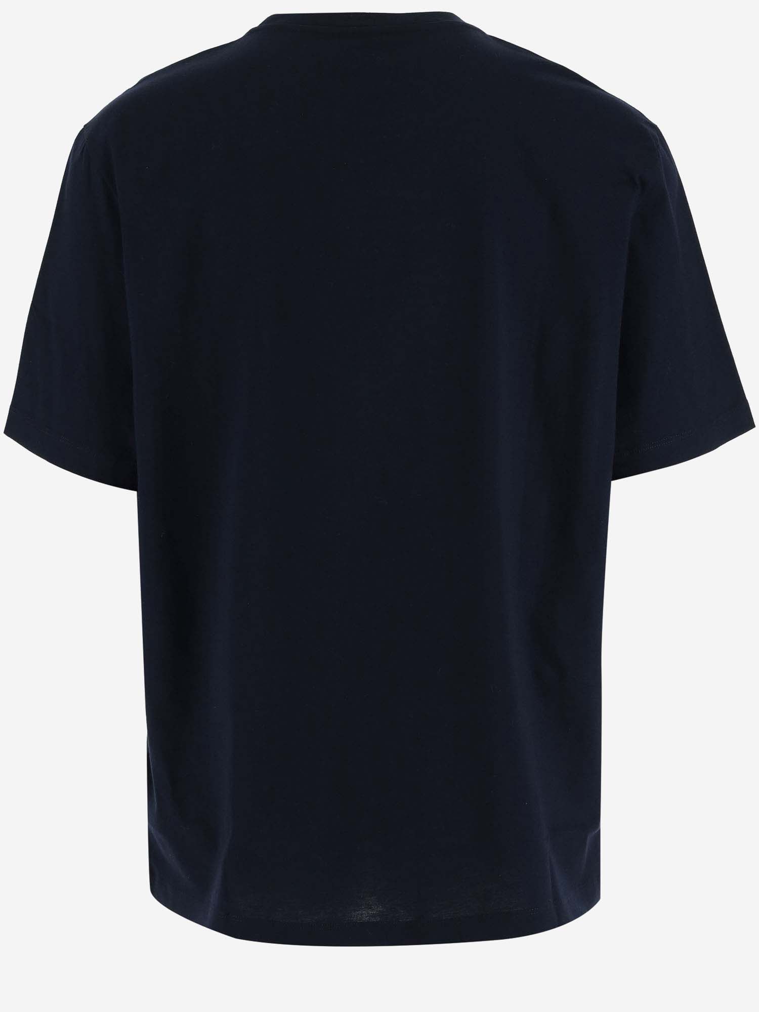 Shop Versace Cotton T-shirt With Logo In Navy Blue