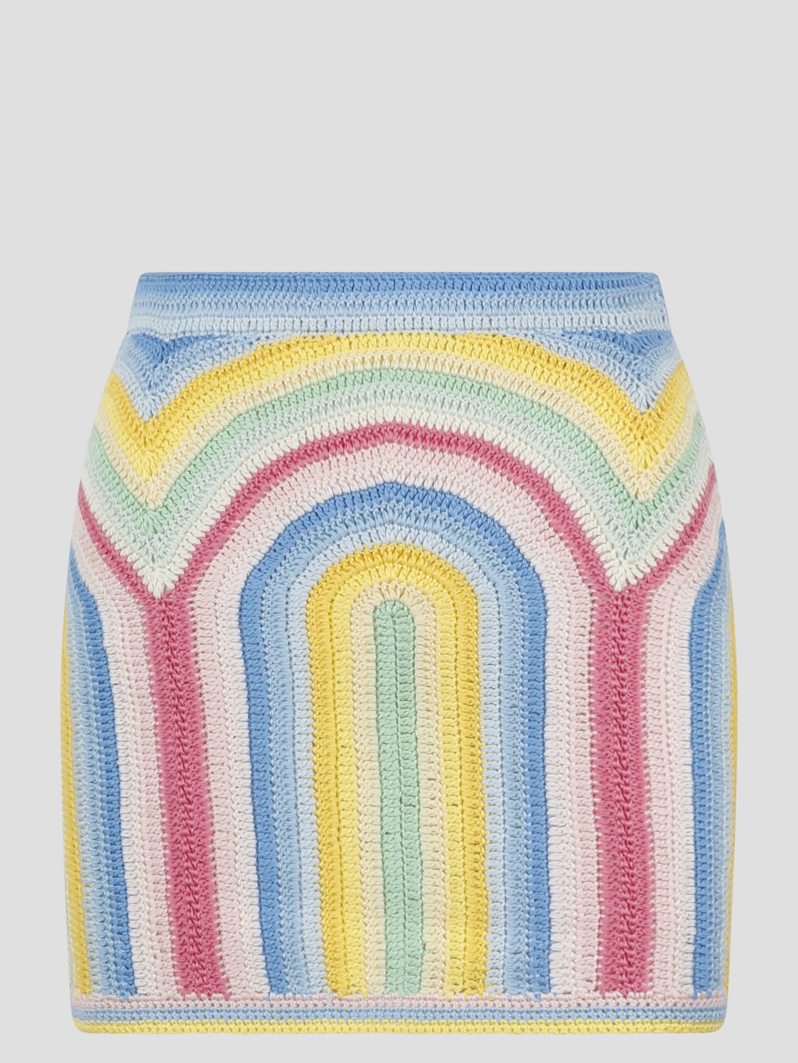 Casablanca Gradient Crochet Arch Knit Mini Skirt In Multicolour