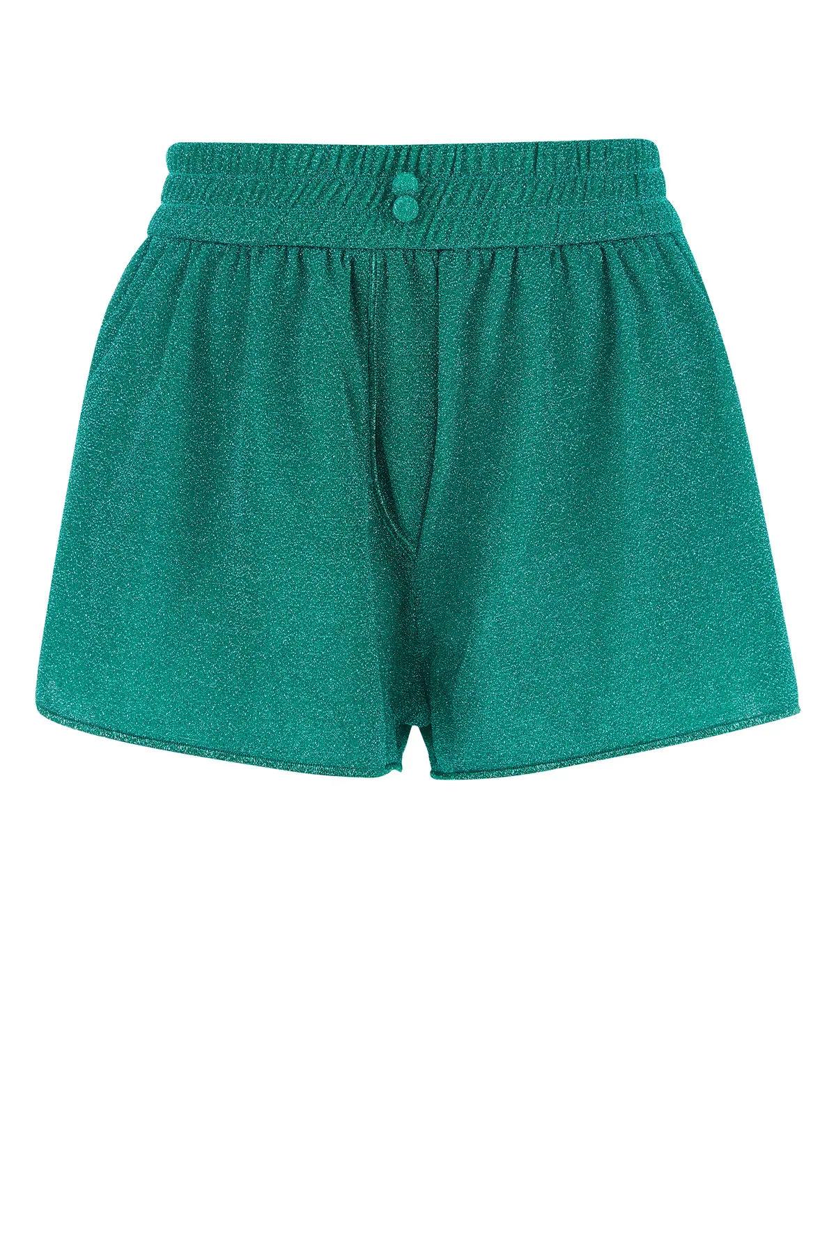 Emerald Green Nylon Blend Shorts