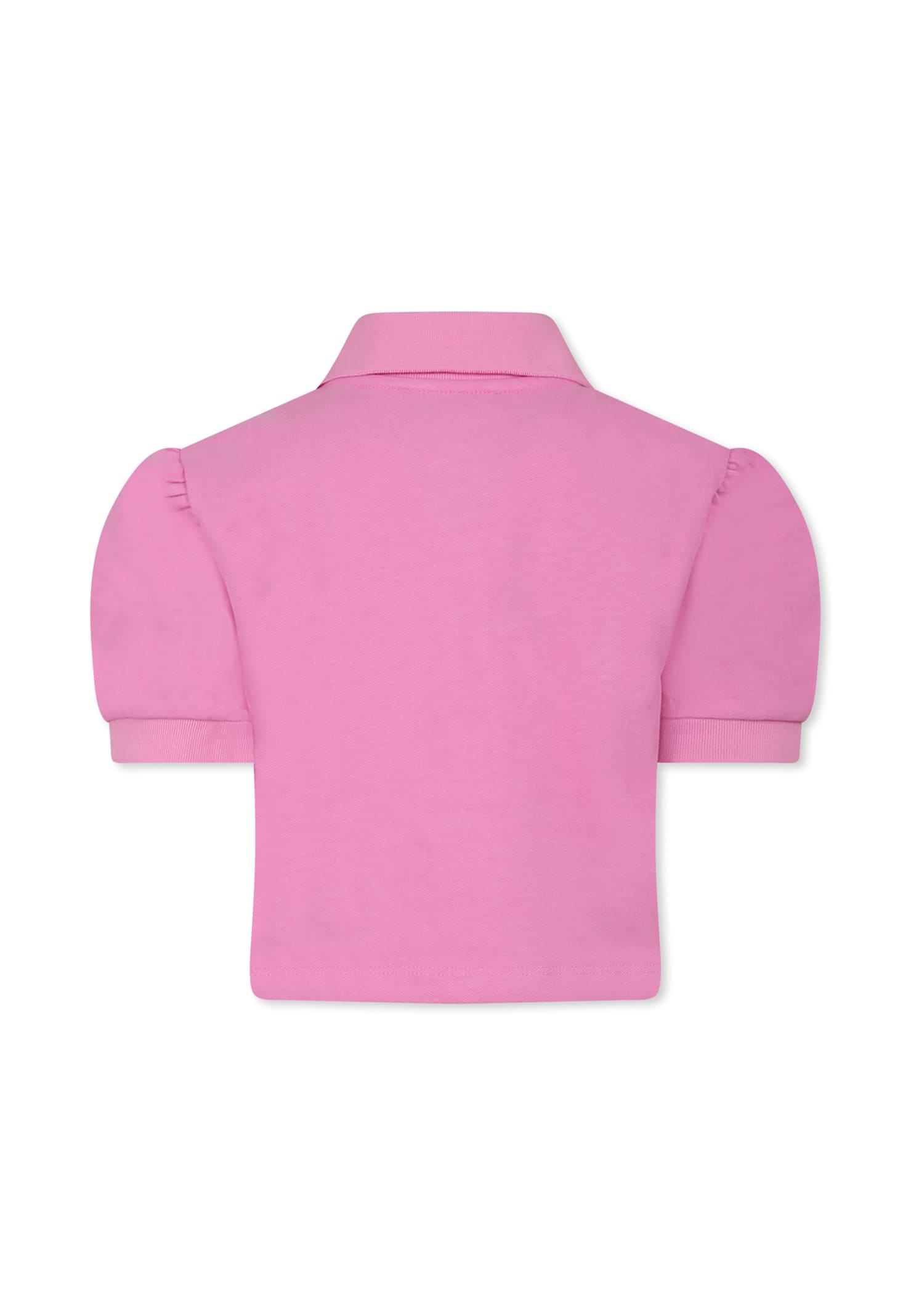 Msgm Pink Polo Shirt For Girl With Logo In Pink