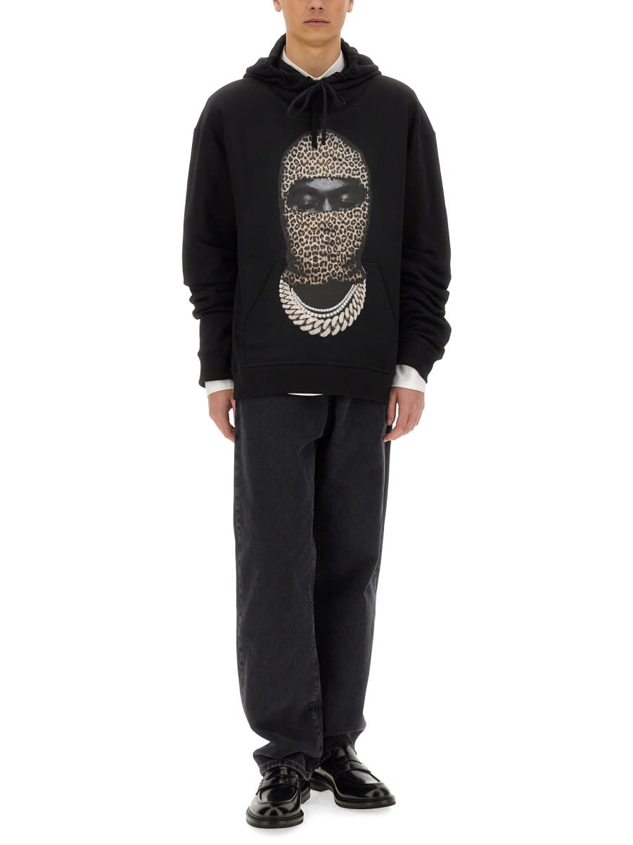 Ih Nom Uh Nit Leopard Mask Print Sweatshirt In Black