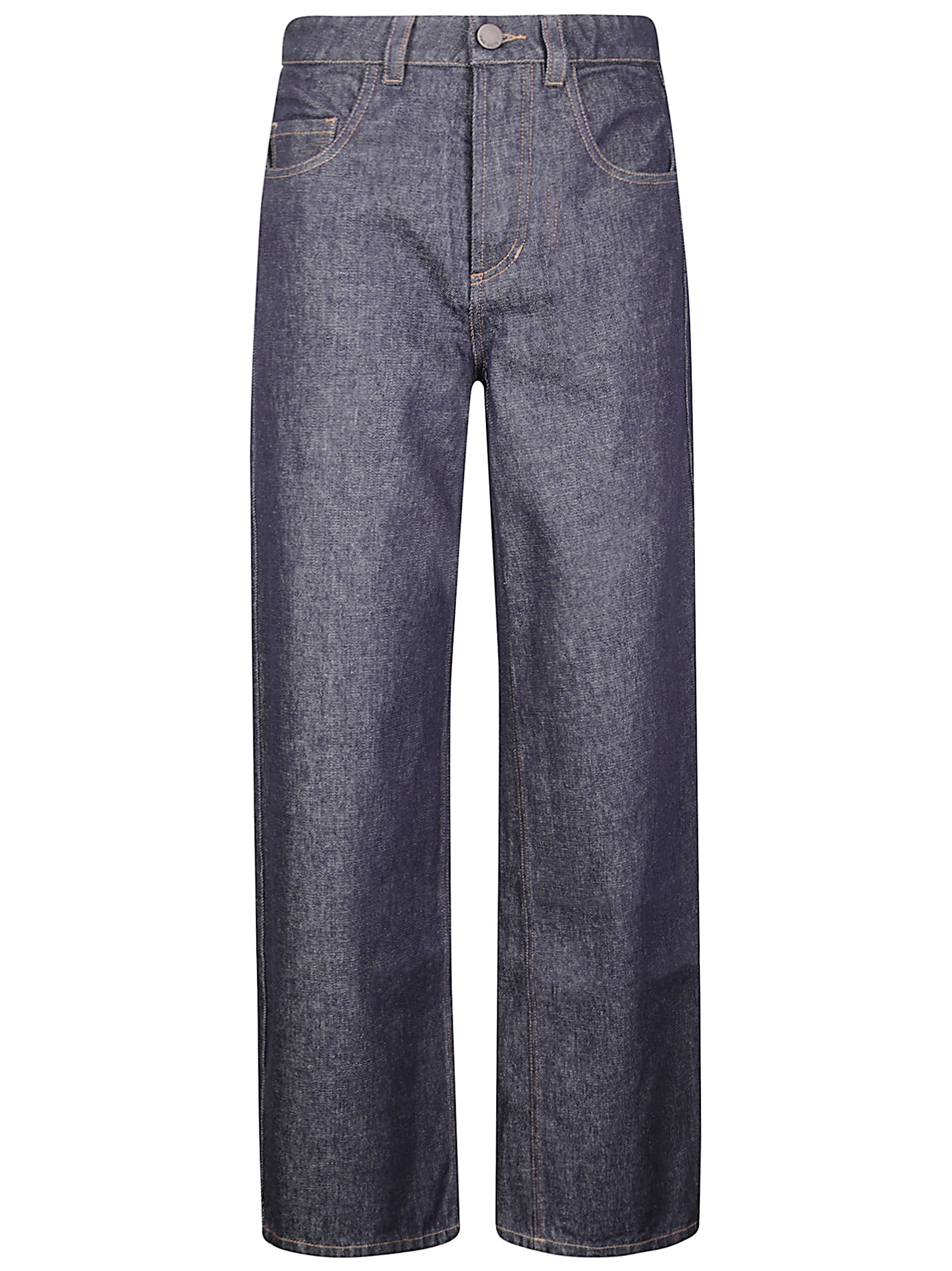 Uma Wang Patch-pocket Straight-leg Trousers In Blue