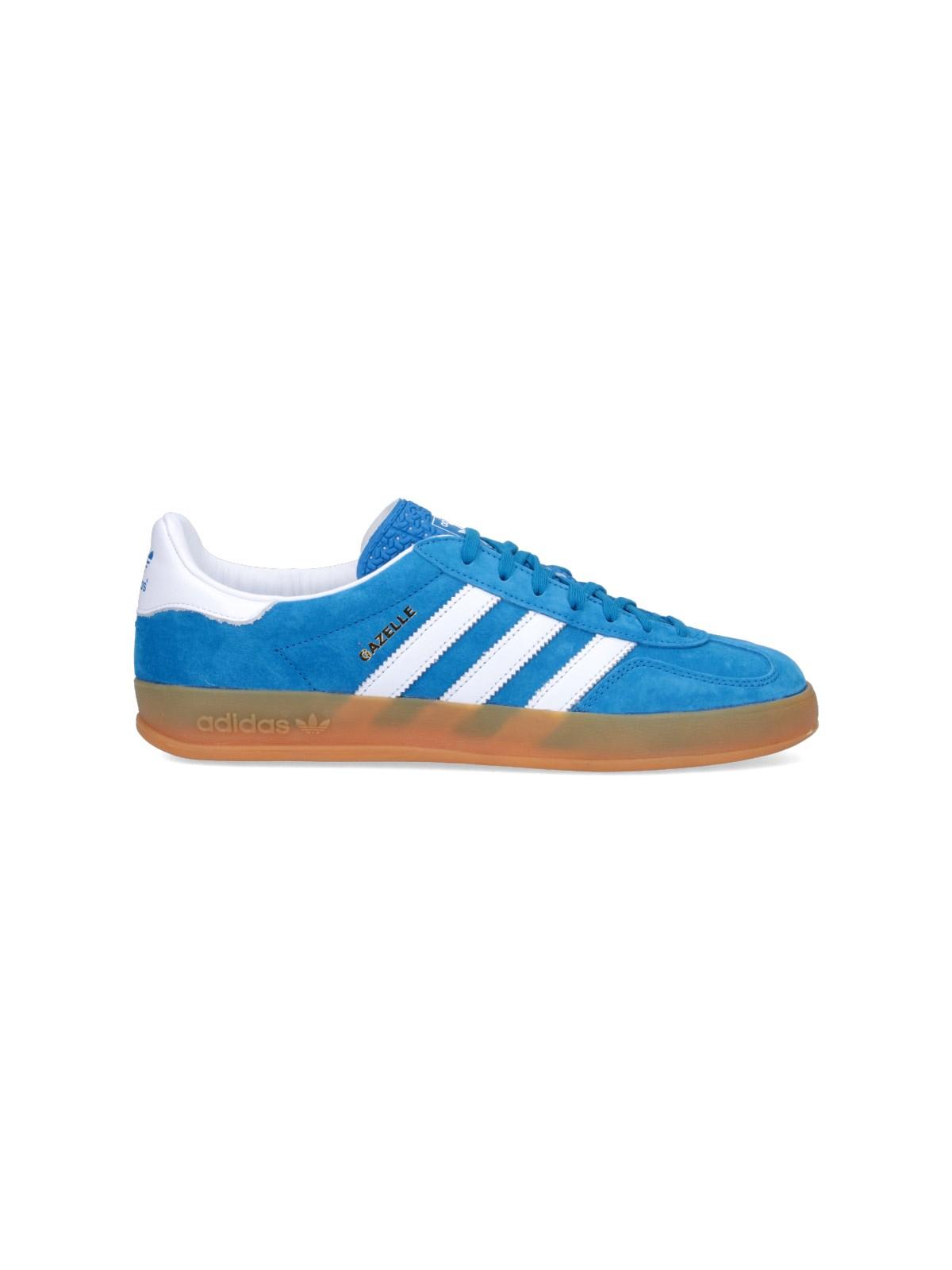 Shop Adidas Originals Gazelle Indoor Sneakers In Blubir/ftwwht/blubir