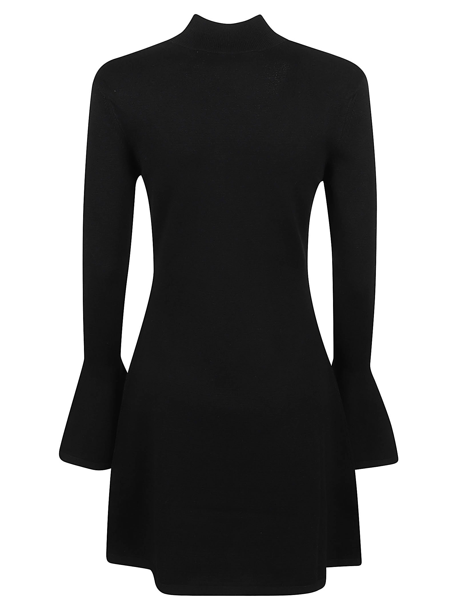 Shop Federica Tosi Flared Cuff Dress In Black