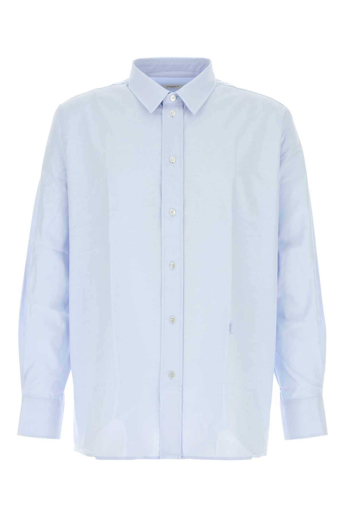Saint Laurent Light Blue Oxford Shirt In Multi