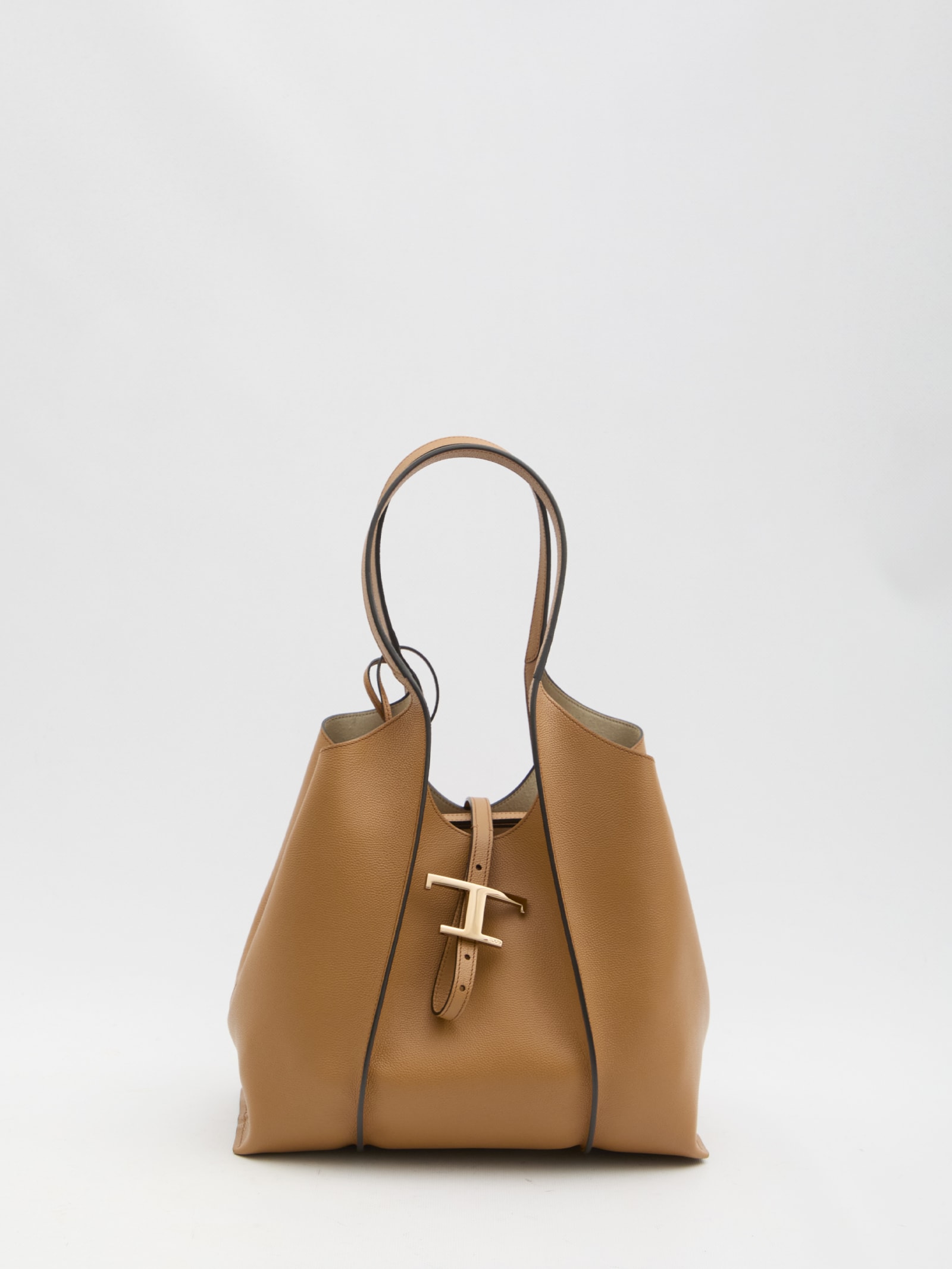 Shop Tod's T Timeless Small Shopping Bag In Brown