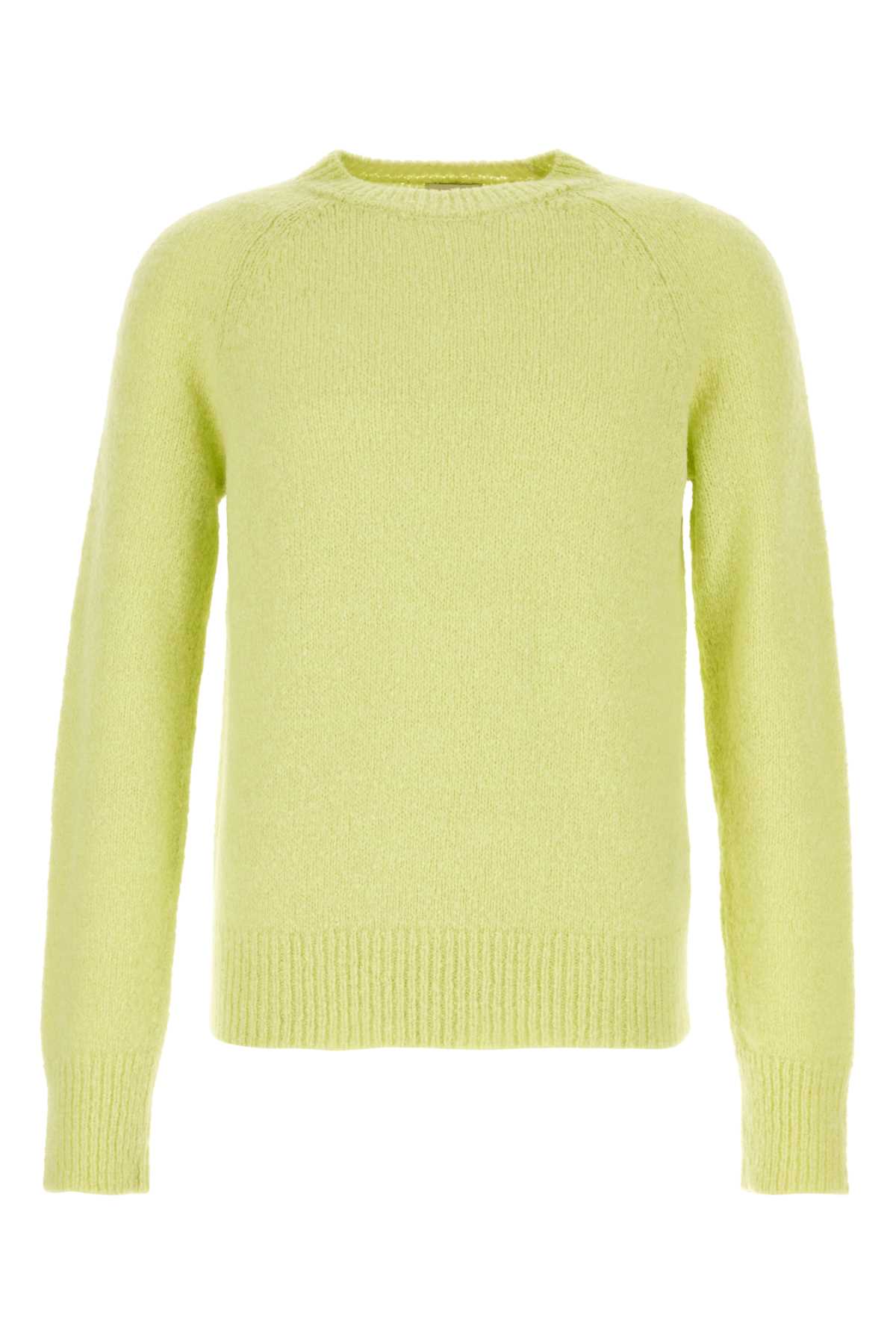 Shop Dries Van Noten Acid Green Alpaca Blend Sweater In Lime