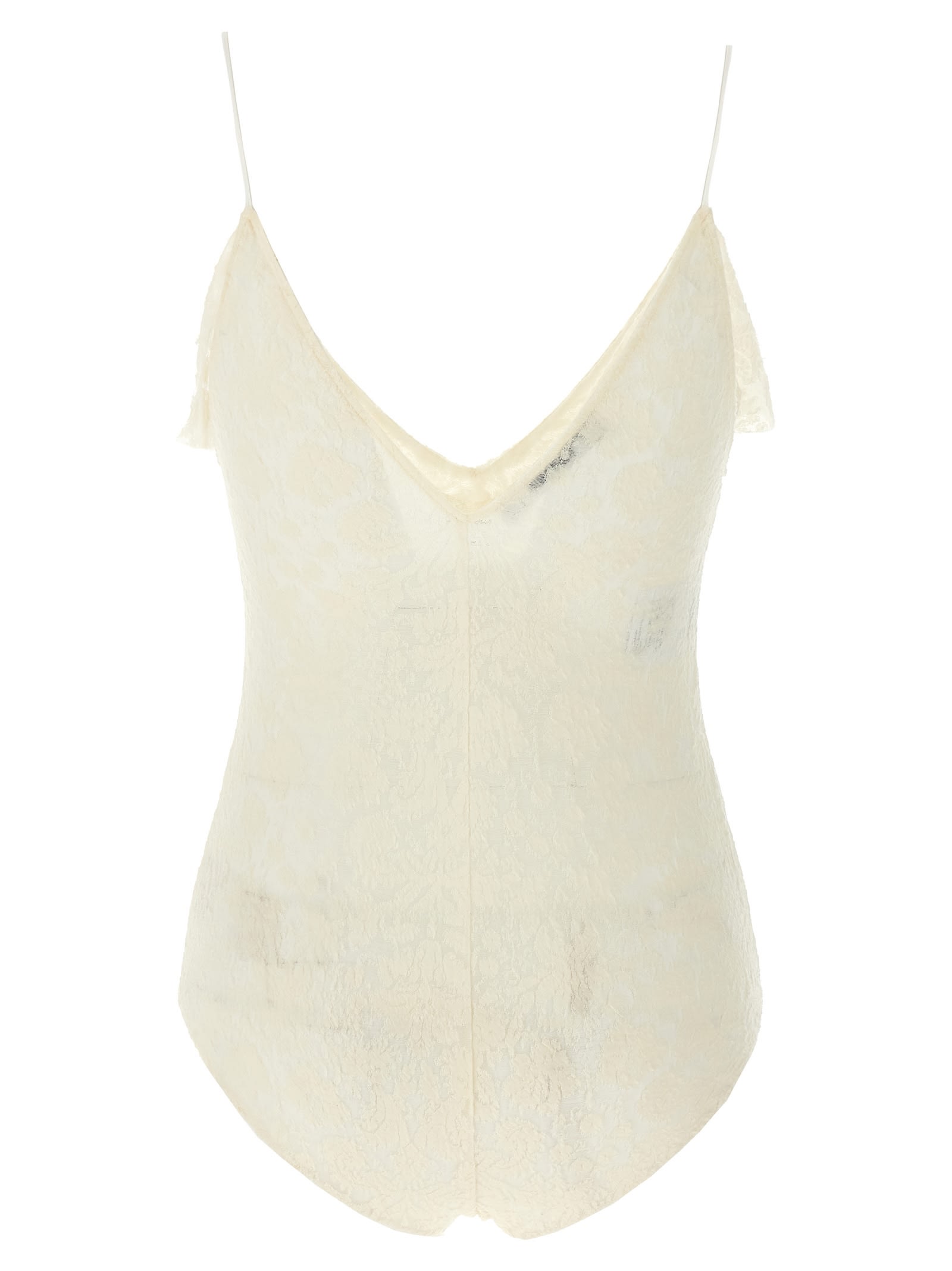 Shop Philosophy Di Lorenzo Serafini Lace Bodysuit In Avorio