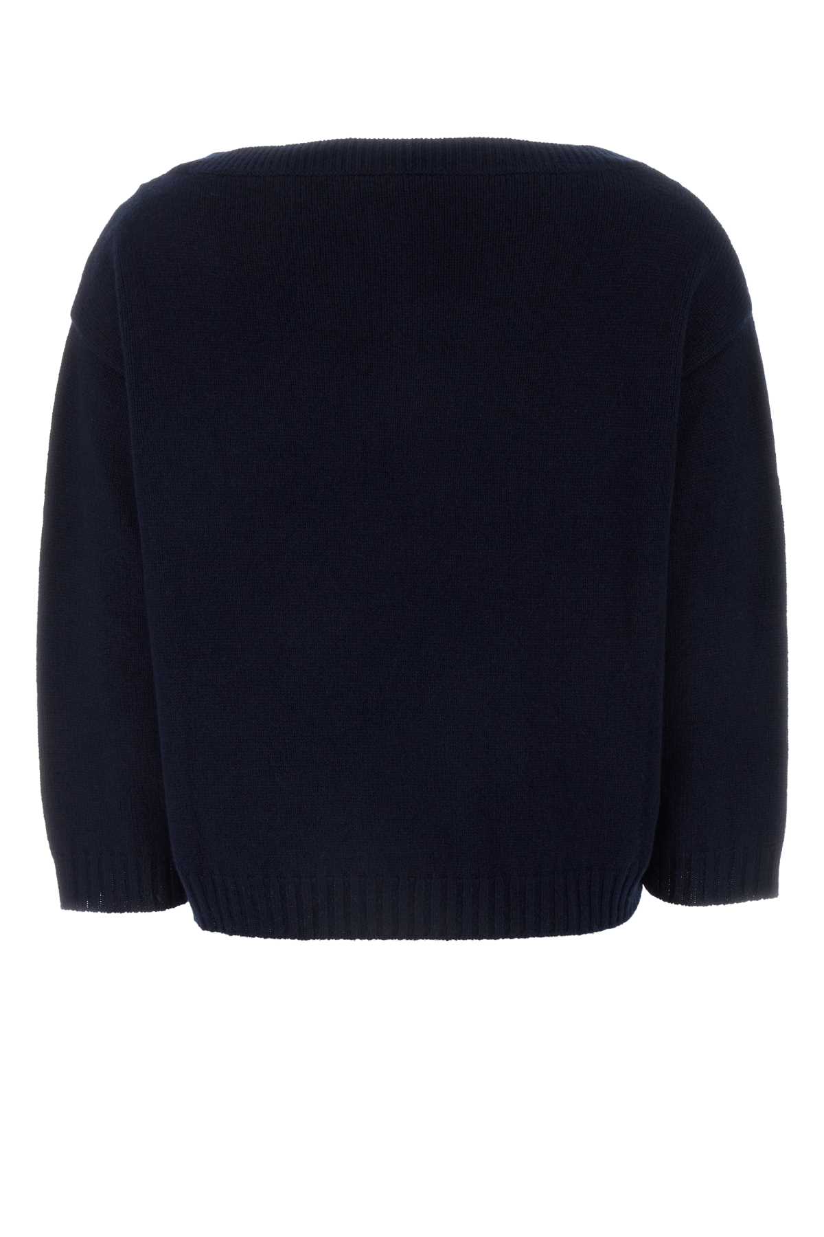 Shop Valentino Navy Blue Cashmere Sweater